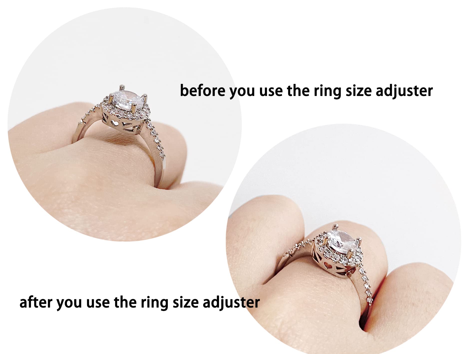 Silicone Ring Size Adjuster 12-Pack for Loose Rings - Men & Women - for Daily Wear & Travel