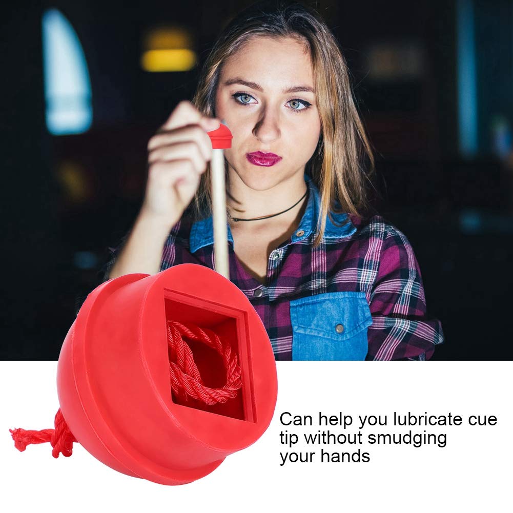 Premium Non-Slip Rubber Pool Cue Chalk Holder with Cord - 2 Pack Red Billiard Chalk Holders for Snooker, 8 Ball & 9 Ball Pool Games - Perfect for Home Game Rooms, Bars & Professional Tournaments