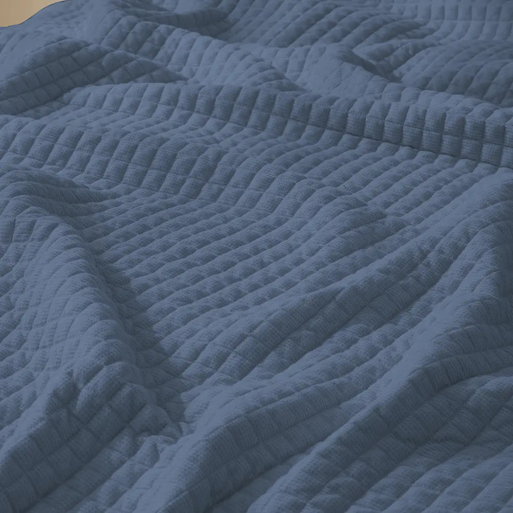 Luxury 3-Piece Cotton Waffle Weave Quilt Set - Soft & Breathable Bedding for All Seasons | Perfect for Master Bedroom, Guest Room & Dorm Decor