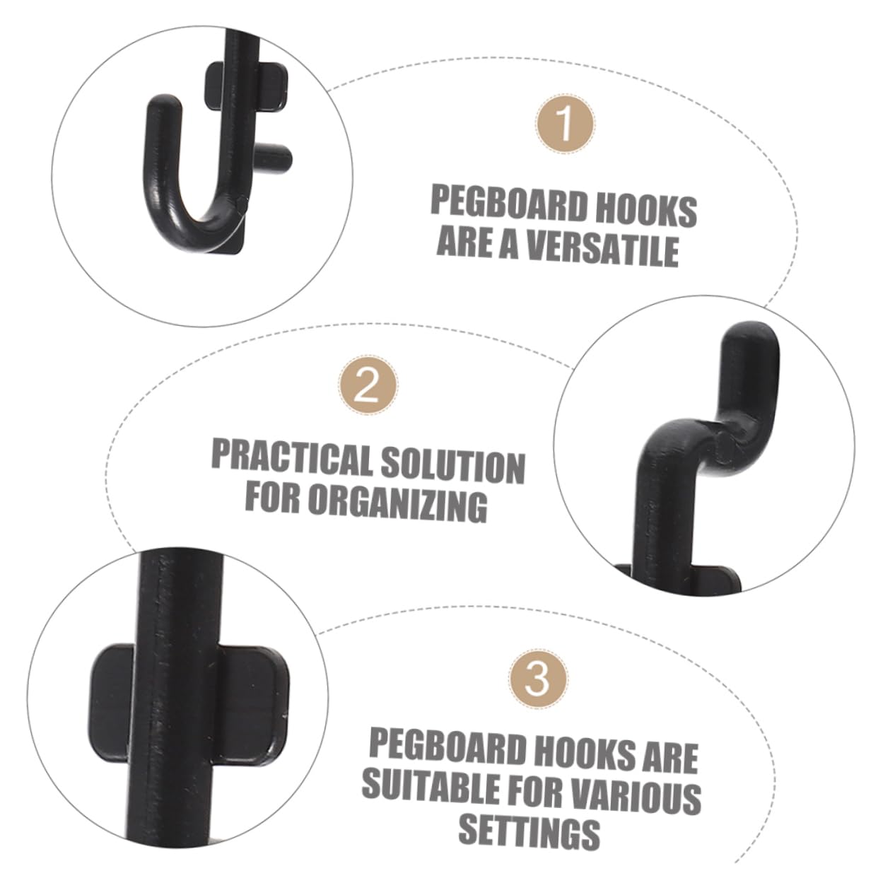 Veemoon 30-Piece Garage Storage Hook Set - Universal Tool Organizer Pegboard Hooks, Durable Plastic Tool Holder for DIY, Home & Workshop Organization (Perfect for Wall-Mounted Tool Storage & Garage Shelving Systems)