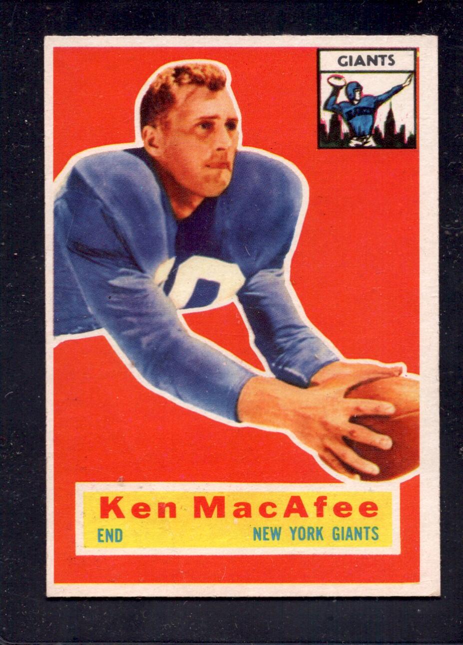 1956 Topps #65 Ken MacAfee New York Giants Vintage Football Card - Perfect for Collectors, Sports Memorabilia Displays & NFL Fan Gifts