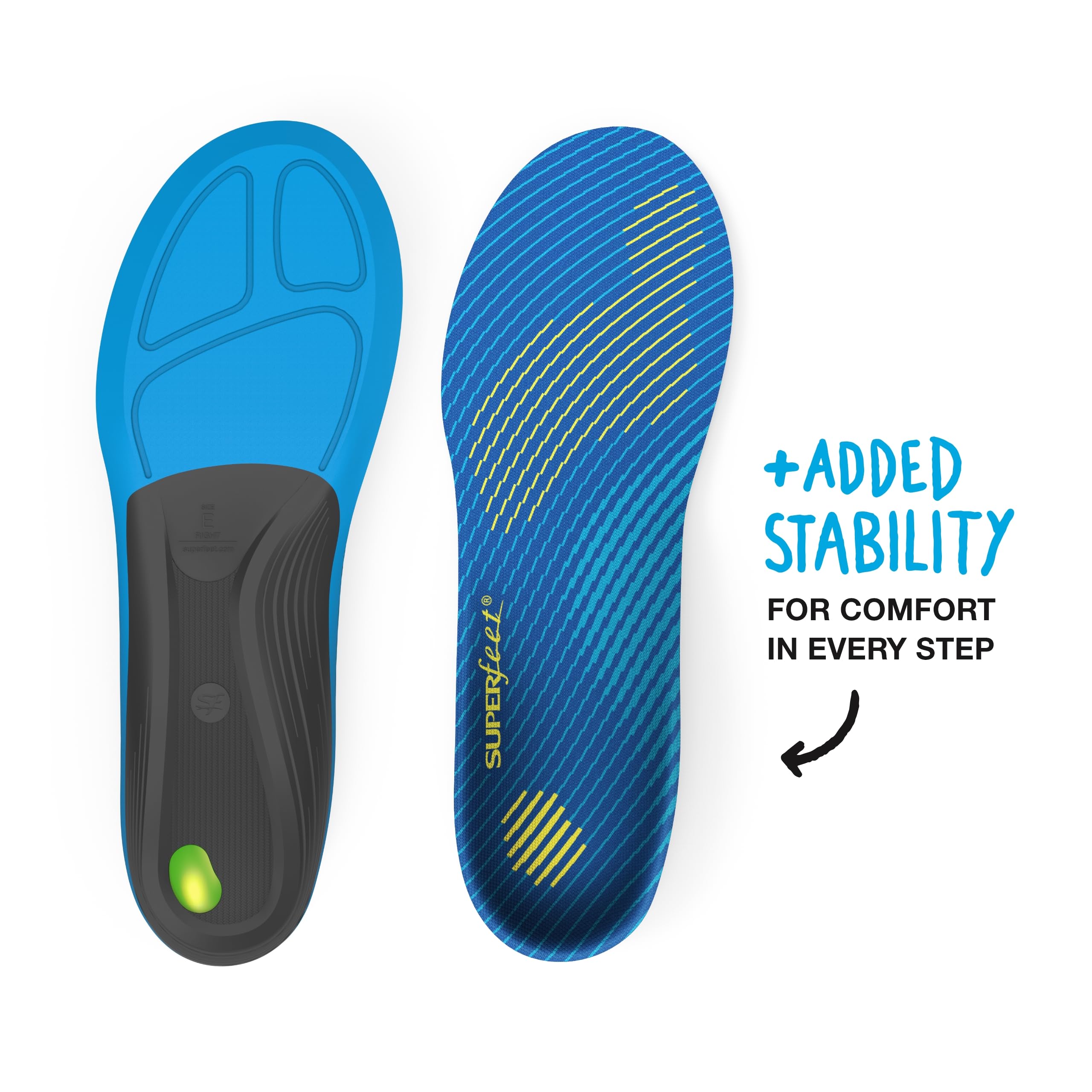 Superfeet RUN Comfort Thin Orthotic Insoles for Running Shoes - Low to Medium Arch Support (Men 2.5-5 / Women 4.5-6) - Perfect for Marathon Training, Jogging & Everyday Comfort