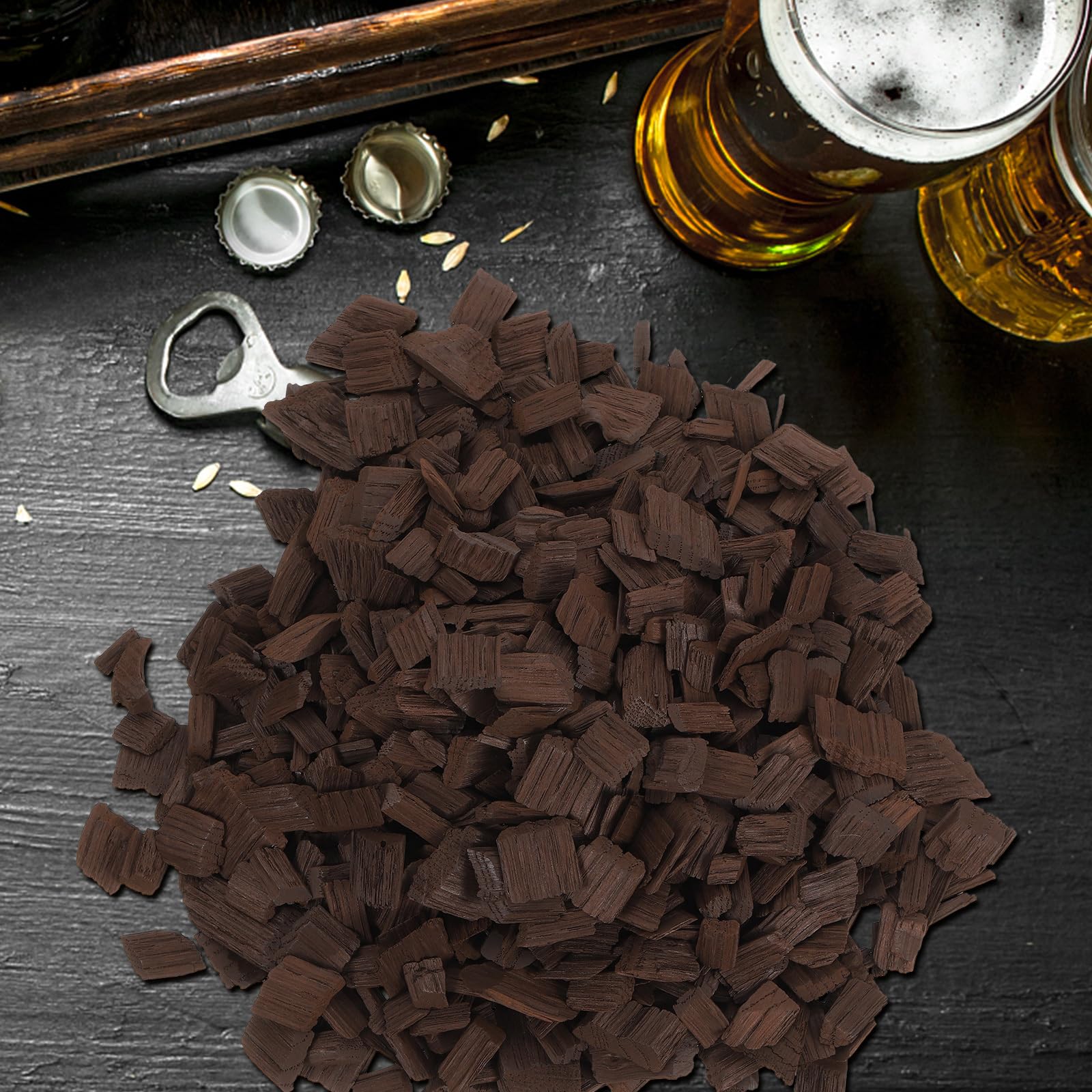 Premium French Oak Chips for Wine Making - 3.5oz Heavy Toasted Oak Wood Chips for Home Brewing, Whiskey & Brandy Aging - Enhance Flavor & Aroma - Perfect for Home Winemakers & Craft Distillers