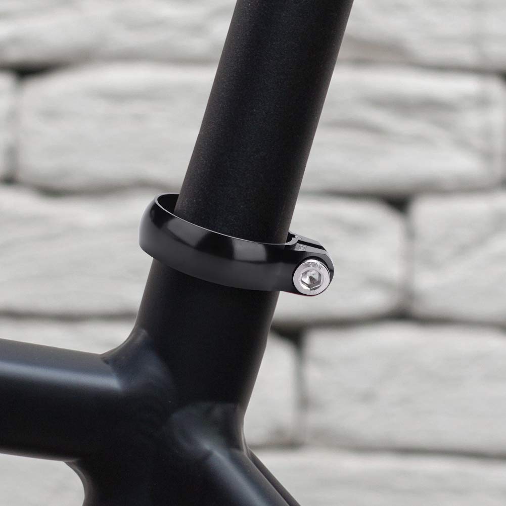 Banapoy Bike Seat Clamp - 27.2mm Adjustable Bicycle Seatpost Clamp for Mountain & Road Bikes - Durable Black Bike Seat Fixing Clamp - Perfect for Commuting, Cycling & Outdoor Adventures