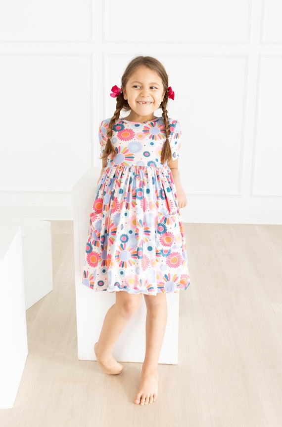 Keep Growing Women's Short Sleeve Pocket Twirl Dress - Flowy Summer Dress for Casual Outings, Beach Vacations & Date Nights
