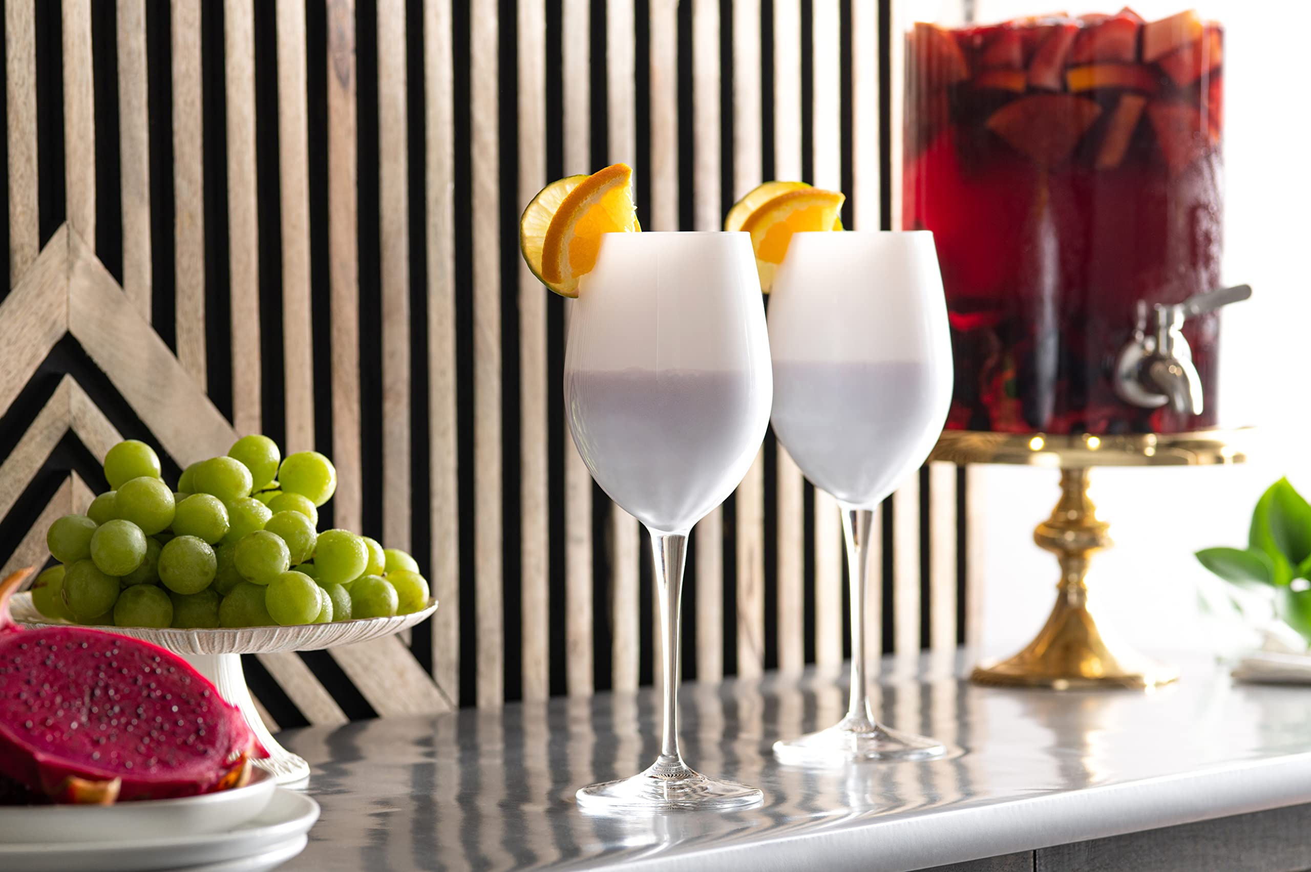 Premium Barski Goblet Set of 6 - 18oz European Crystal Stemware for Red Wine, Water & Cocktails - Elegant Opal White Wine Glasses for Dinner Parties, Weddings & Home Entertaining