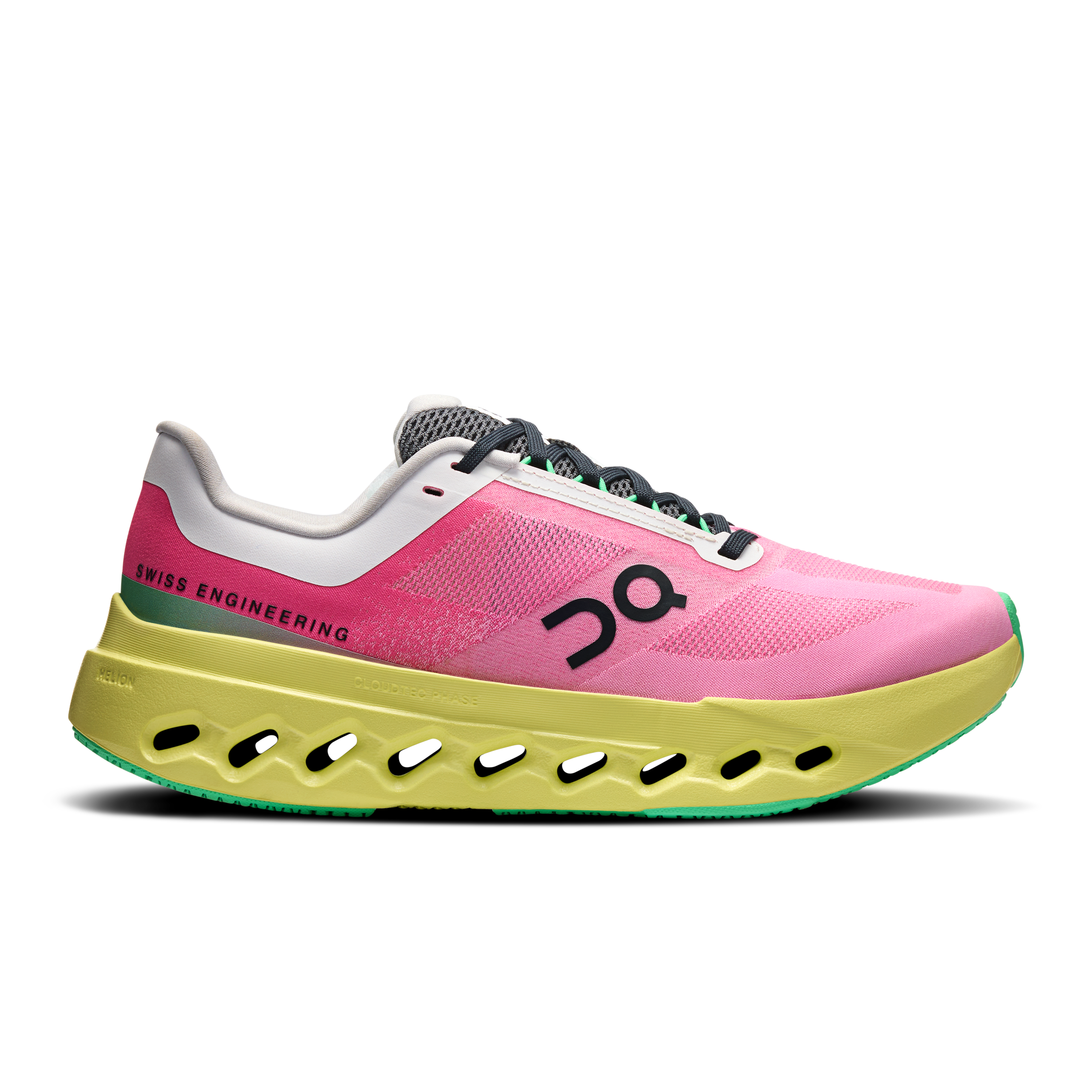 On Running Women's Cloudsurfer Next Running Shoes - Lightweight & Cushioned for Road & Trail - Pink/Limelight - Perfect for Jogging, Gym Workouts & Daily Wear