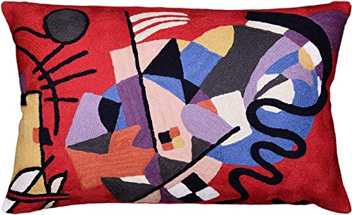 Red Ribbon Lumbar Pillow Cover