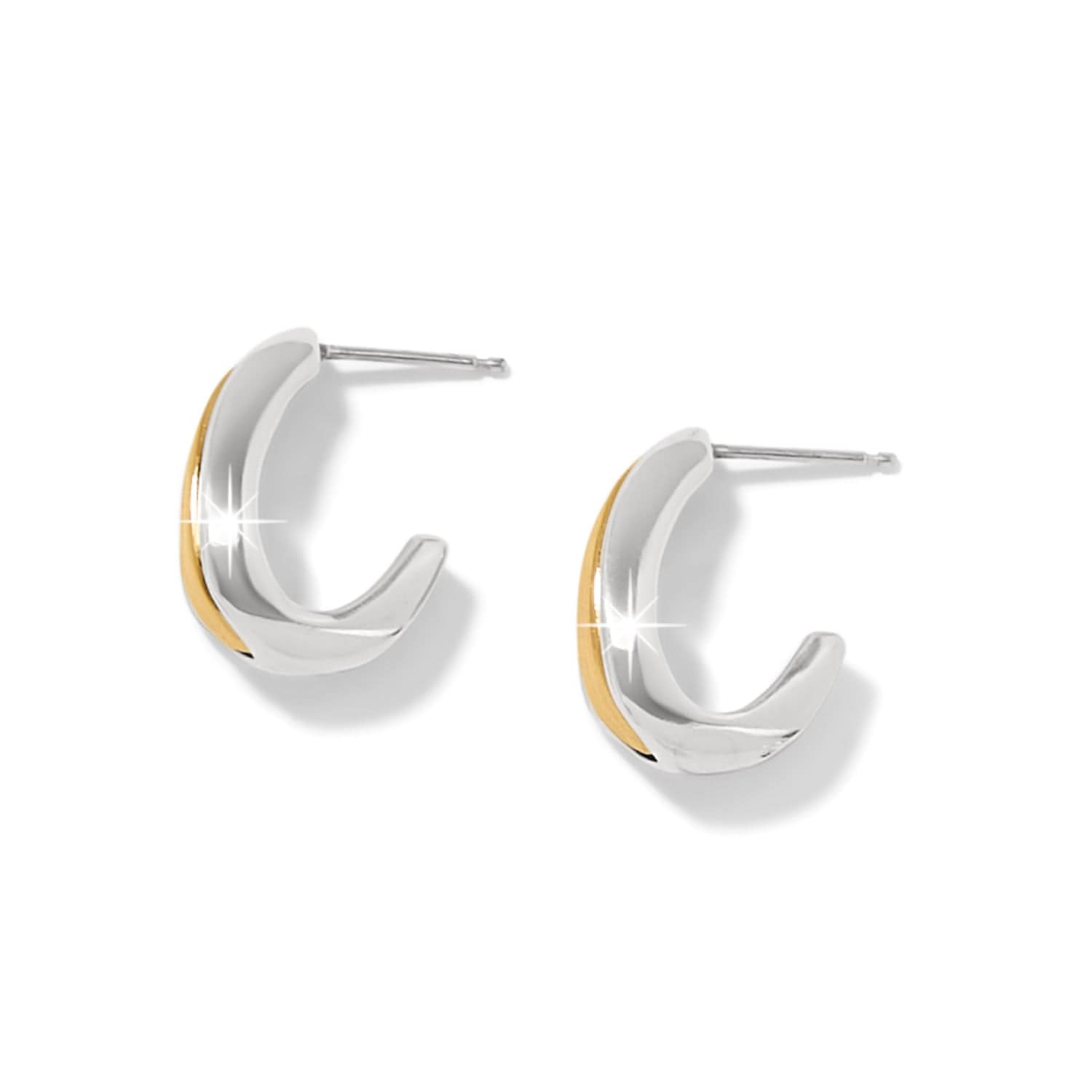 Cascade Two Tone Hoop Earrings for Women - 14K Gold Plated & Sterling Silver Dangle Earrings | Elegant Everyday Jewelry Gift for Her, Perfect for Parties, Weddings & Date Nights