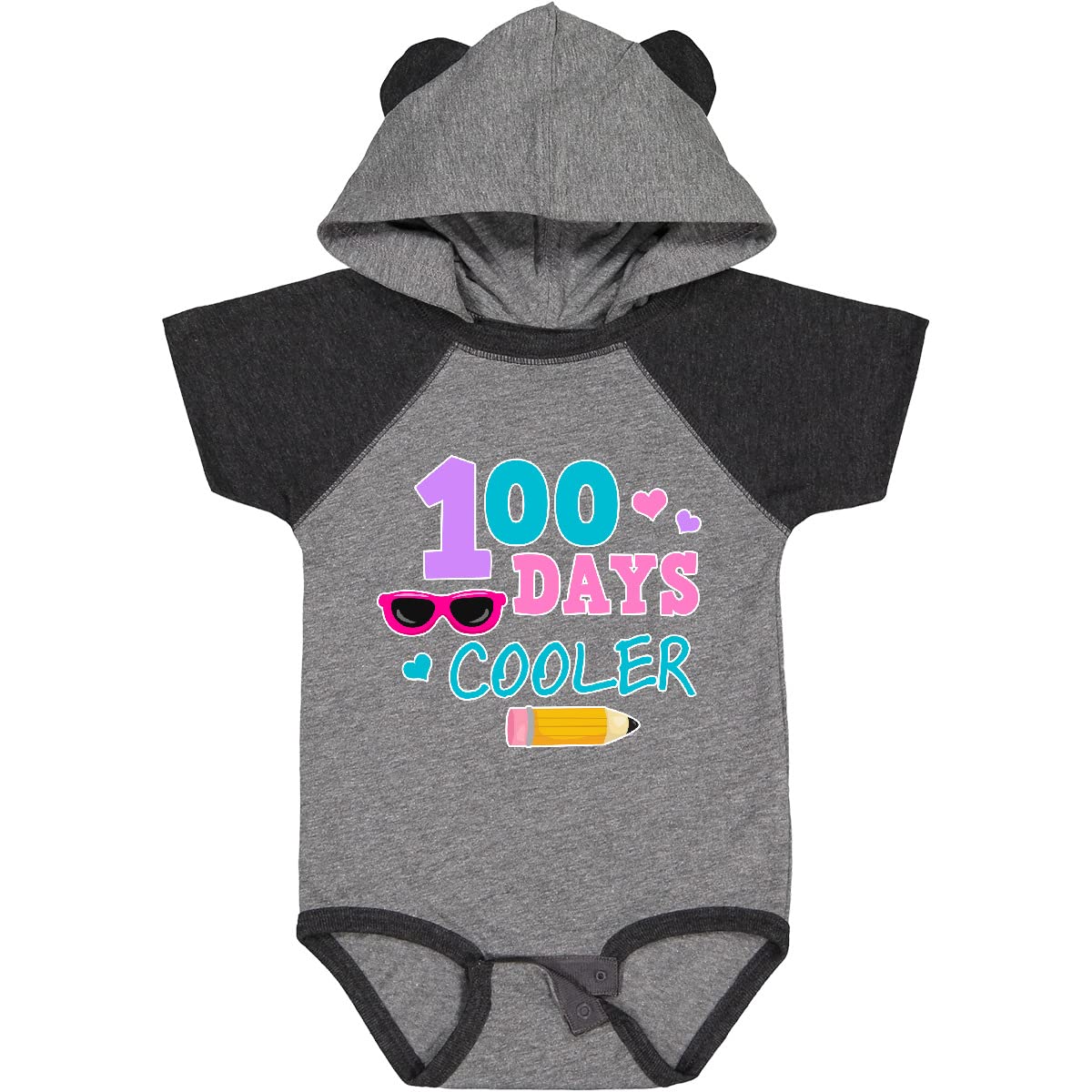 Inktastic 100 Days Cooler in Pink Baby Bodysuit - Soft Cotton Onesie for Newborns & Infants - Perfect for 100 Days Celebration, Photo Shoots & Everyday Wear