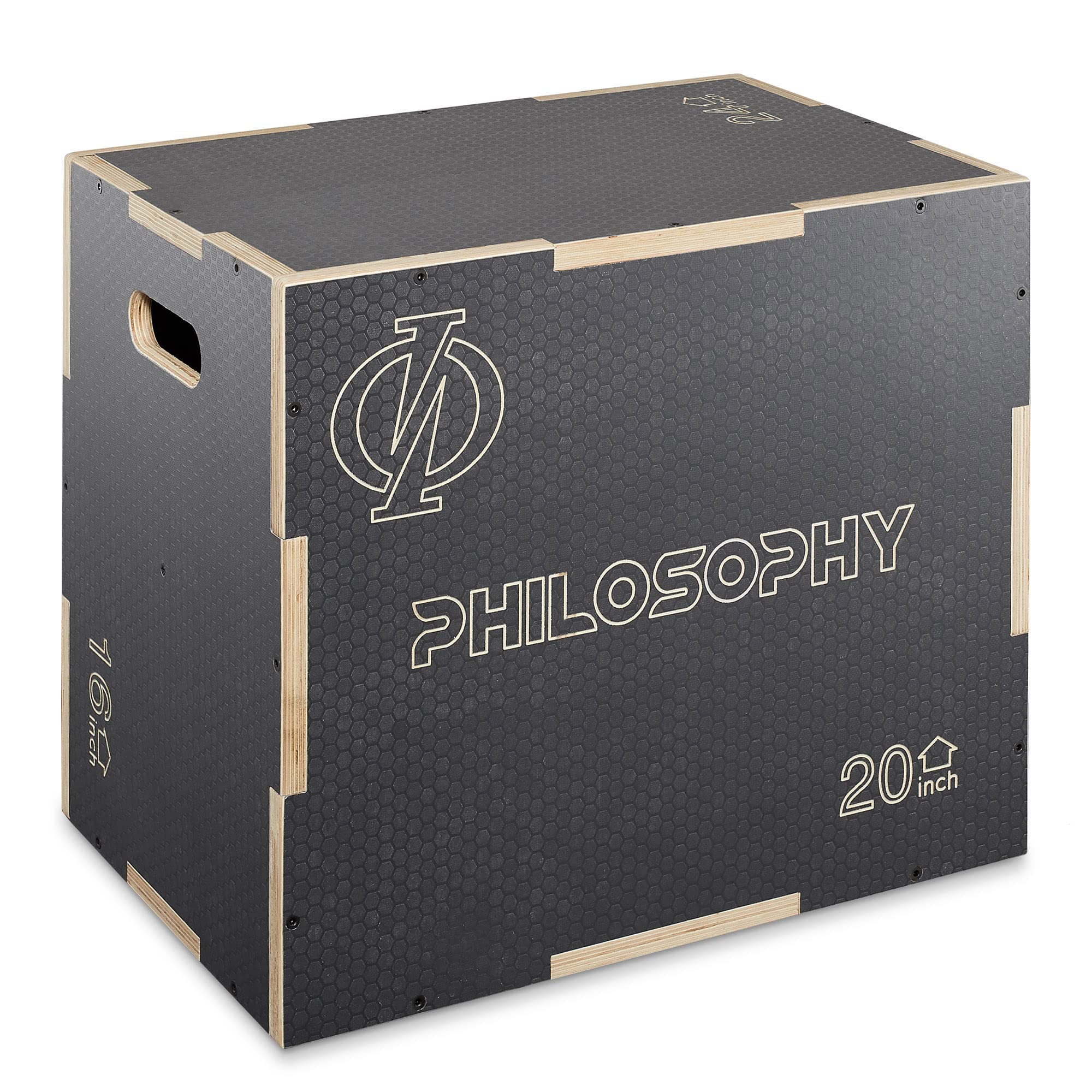 Philosophy Gym 3-in-1 Non-Slip Wood Plyometric Box - Sturdy Jump Box for CrossFit, HIIT & Home Workouts - Perfect for Strength Training, Cardio & Plyometric Exercises