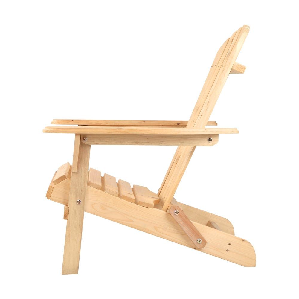 Gardeon Set of 2 Wooden Adirondack Chairs - Outdoor Patio Furniture, Beach Lounge Chairs for Garden, Poolside, Backyard & Coastal Decor