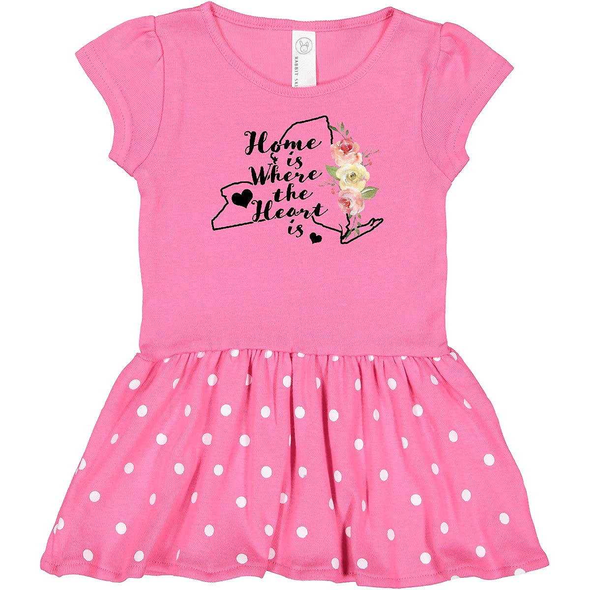 Inktastic New York Home is Where The Heart is Watercolor Print Baby Dress - Soft Cotton Infant Outfit for Family Photos, Birthday Parties & Special Occasions