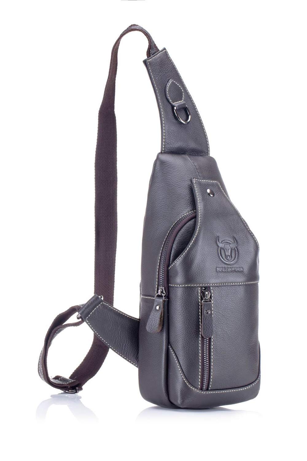 GOODTAKE Genuine Leather Crossbody Bag for Men - Stylish Chest Shoulder Messenger Bag | Perfect for Work, Travel & Everyday Use