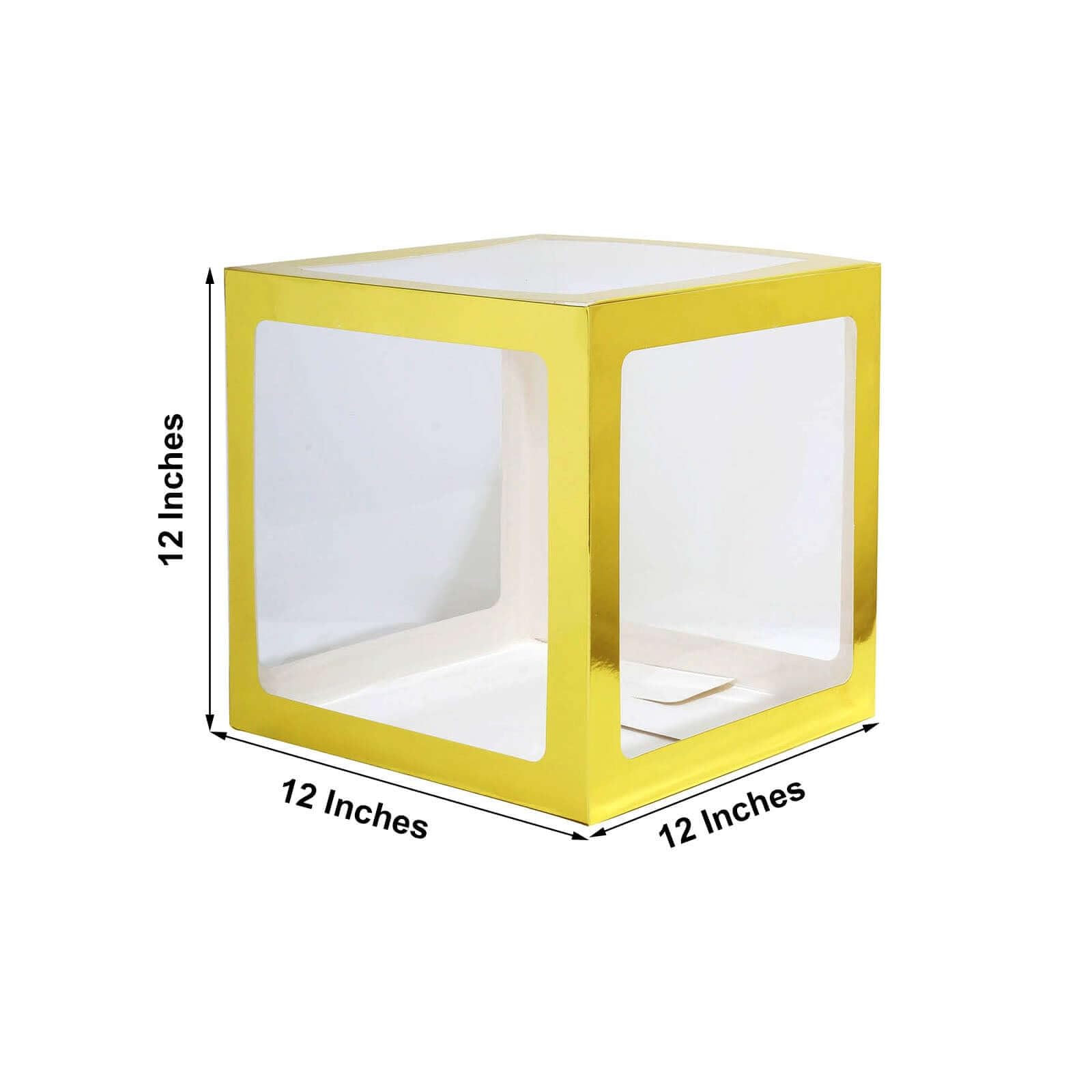 Efavormart 2-Pack Gold Trim Clear Balloon Gift Boxes - DIY Party Decor for Baby Showers, Christmas, Birthdays, Weddings & Special Events | Perfect for Table Centerpieces, Photo Backdrops & Festive Celebrations