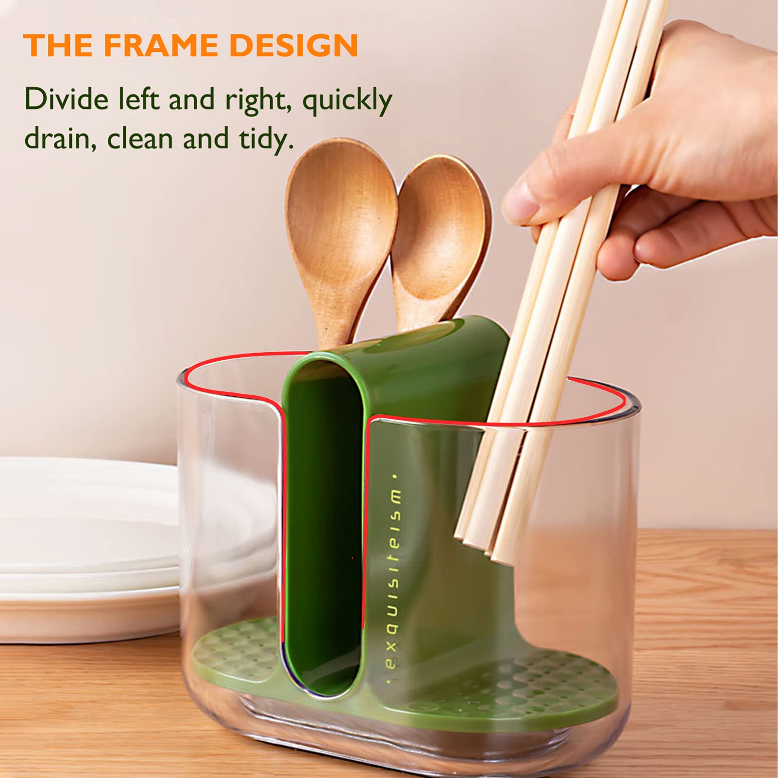 Hemoton 1-Piece Cutlery Storage Box - Kitchen & Bathroom Organizer for Utensils, Chopsticks, Spoons | Durable Tableware Container for Home, Restaurant & Office Use