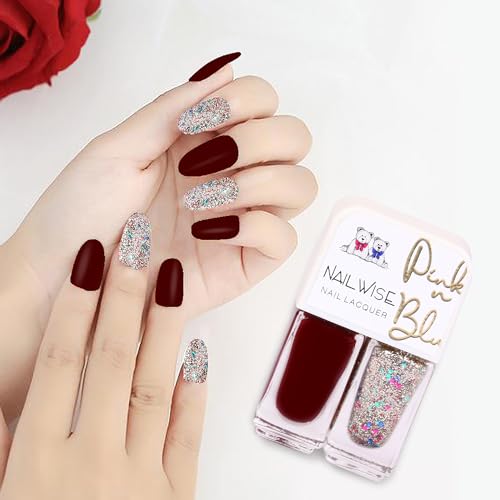 PINK N BLUE® PB-67 2-in-1 Nail Lacquer Set - 36 Long-Lasting Nail Polish Shades with Grey Duo (Shade-04) for Salon-Quality Manicures at Home | Perfect for Parties, Weddings & Everyday Wear