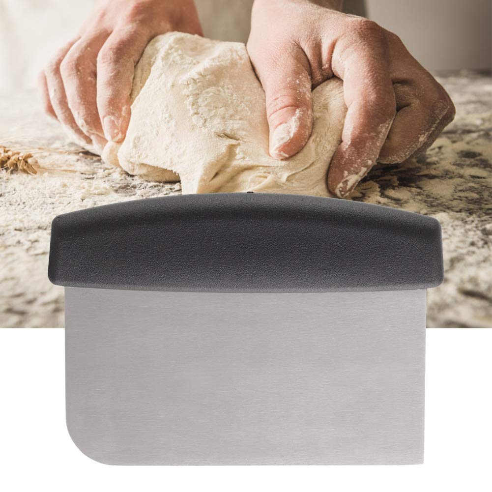 Premium Stainless Steel Dough Scraper & Griddle Cutter - Heavy Duty Bread & Pizza Dough Tool with Smooth Edge for Baking, Cooking & Kitchen Prep (Model YJ02) - Ideal for Home Bakers, Professional Chefs & Pizza Making Enthusiasts