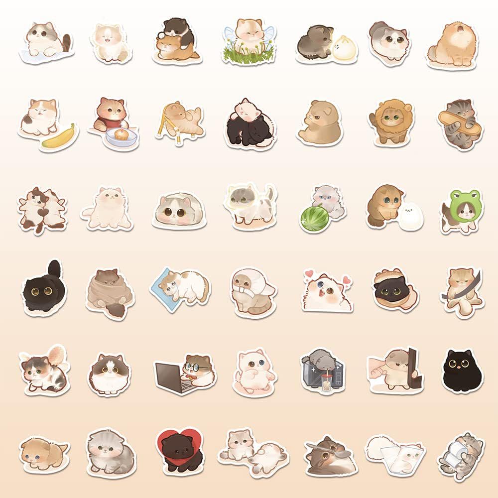 150 Cute Cat Stickers - Waterproof Pet Decals for Water Bottles, Laptops & DIY Crafts - Perfect for Kids, Scrapbooking & Home Decor