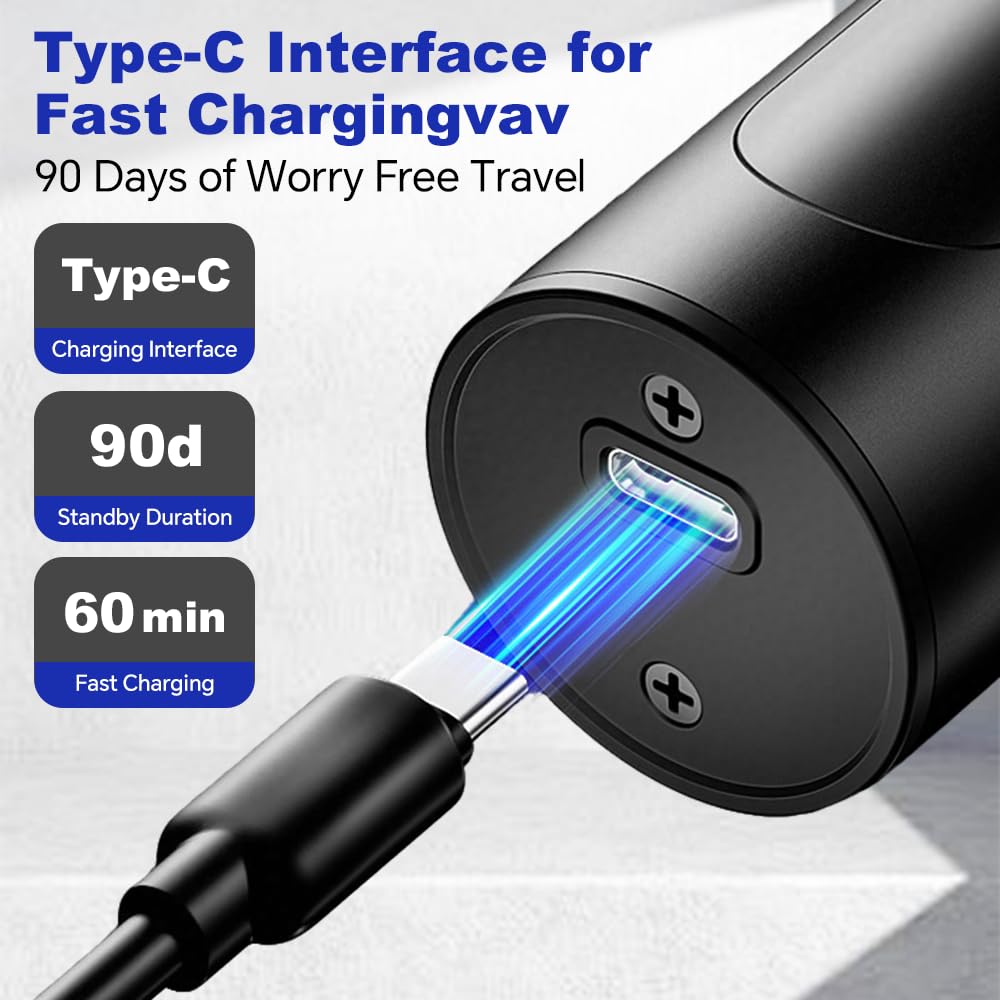 2025 Mini Portable Electric Shaver for Men - Rechargeable Waterproof Travel Razor with USB Charging | Compact Pocket Shaver for Home, Car, Office & On-the-Go Grooming (Black) | Perfect for Business Trips, Gym Bags & Daily Commute