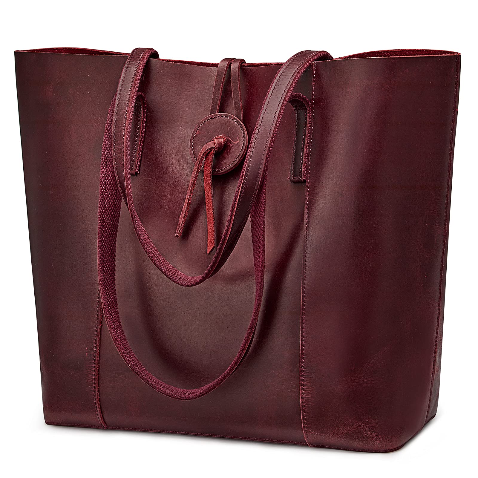 Vintage Genuine Leather Tote Bag for Women - Large Shoulder Purse Handbag with Spacious Interior | Perfect for Work, Travel & Everyday Use