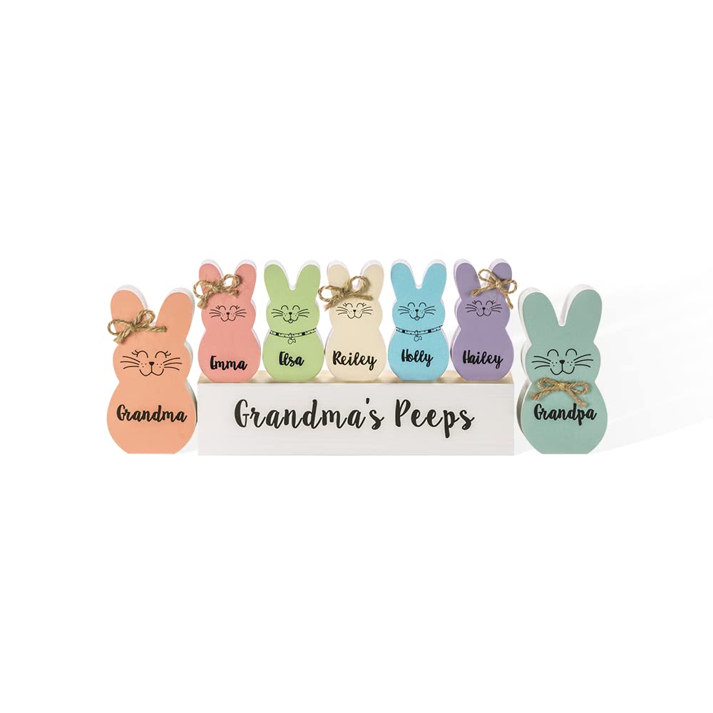 Personalized Easter Bunny Decorations - Custom Bunny Peeps Set, Unique Easter Gift for Grandma & Mom - Perfect for Easter Home Decor, Party Favors & Holiday Gifting