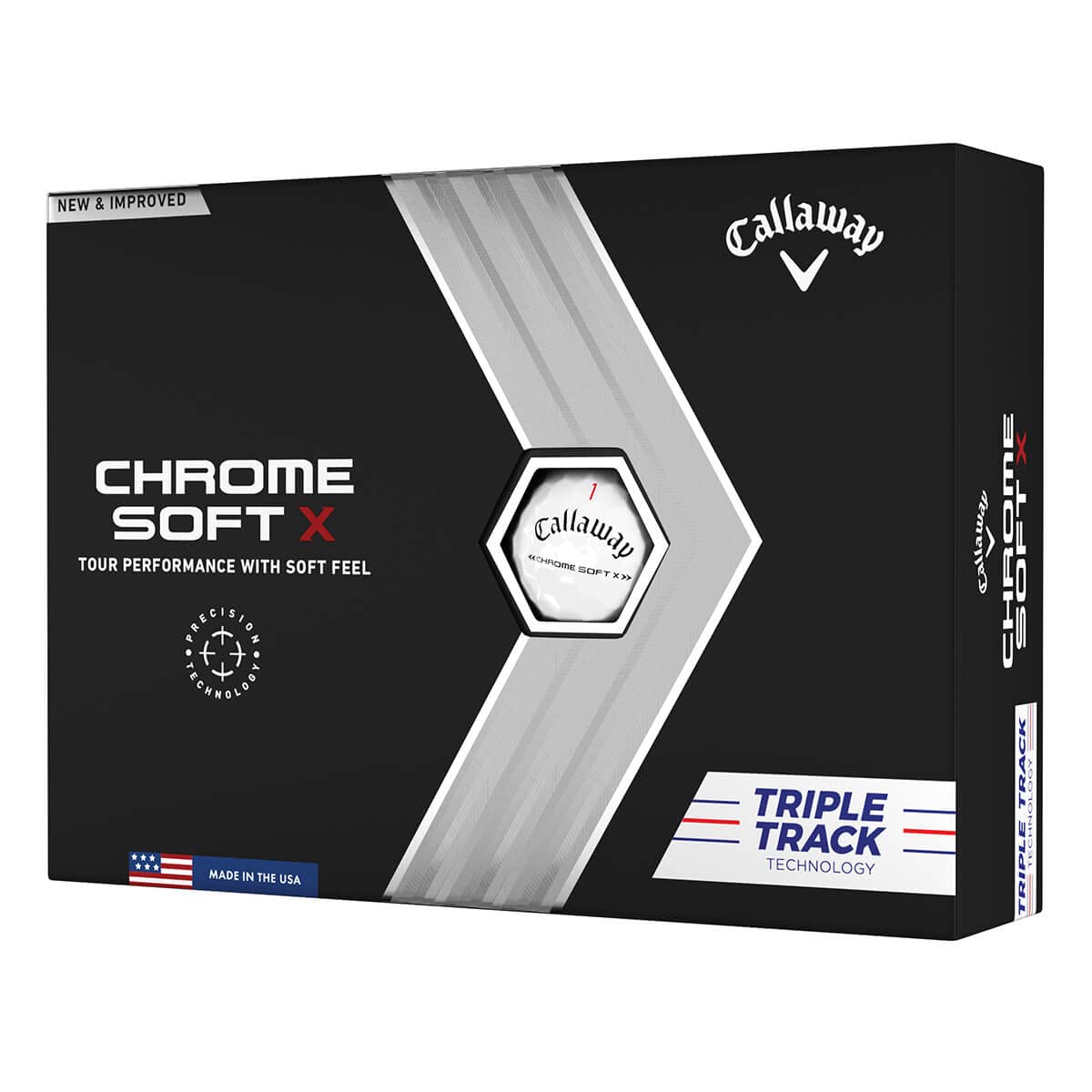Callaway Chrome Soft X Golf Balls - Triple Track Yellow for Enhanced Putting Accuracy