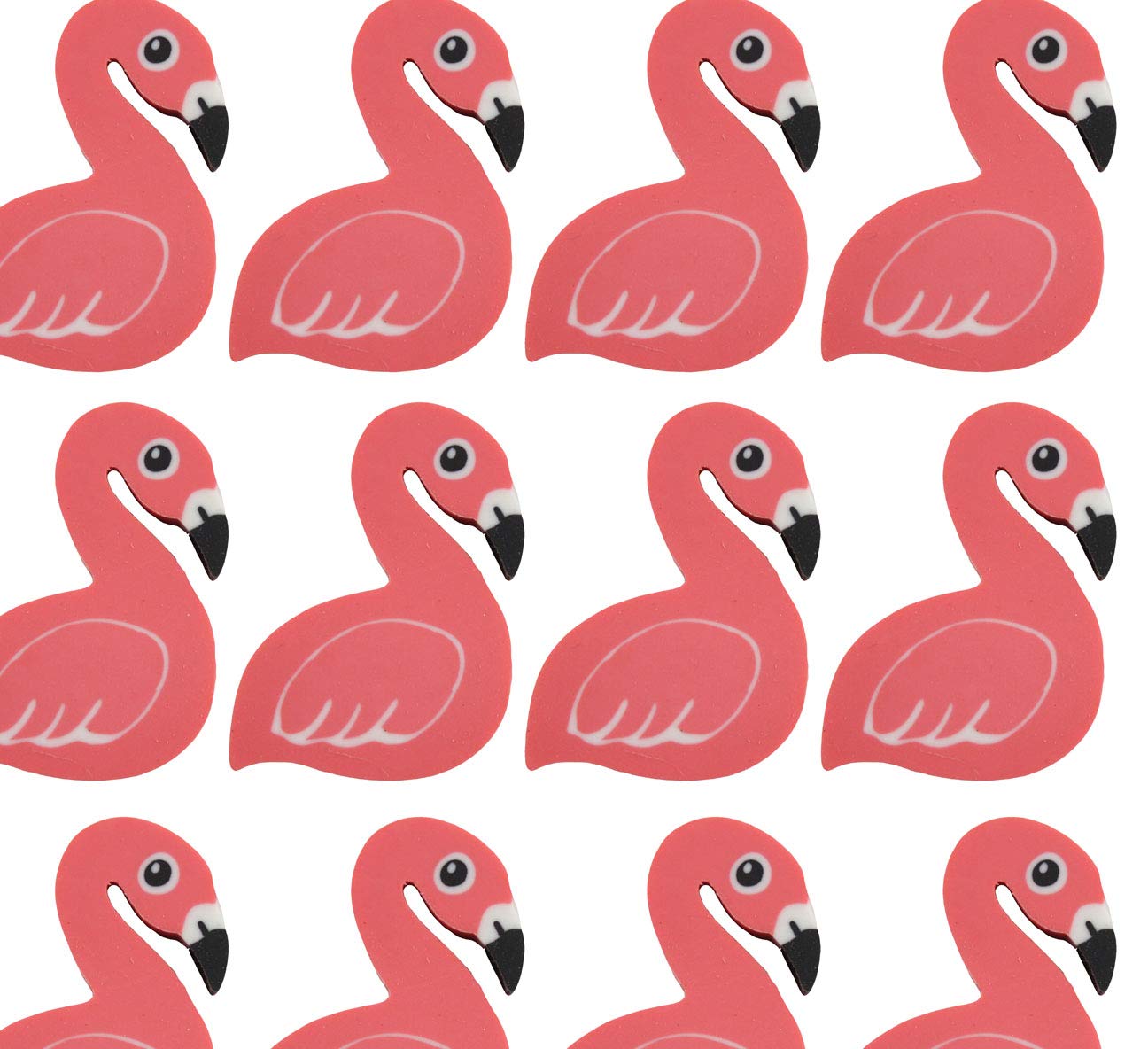 Large Flamingo Pencil Top Erasers - Cute Novelty Erasers for School, Classroom Supplies, Math Counters, Sorting Activities & Party Favors | Fun Pencil Toppers for Kids, Teachers & Office Use