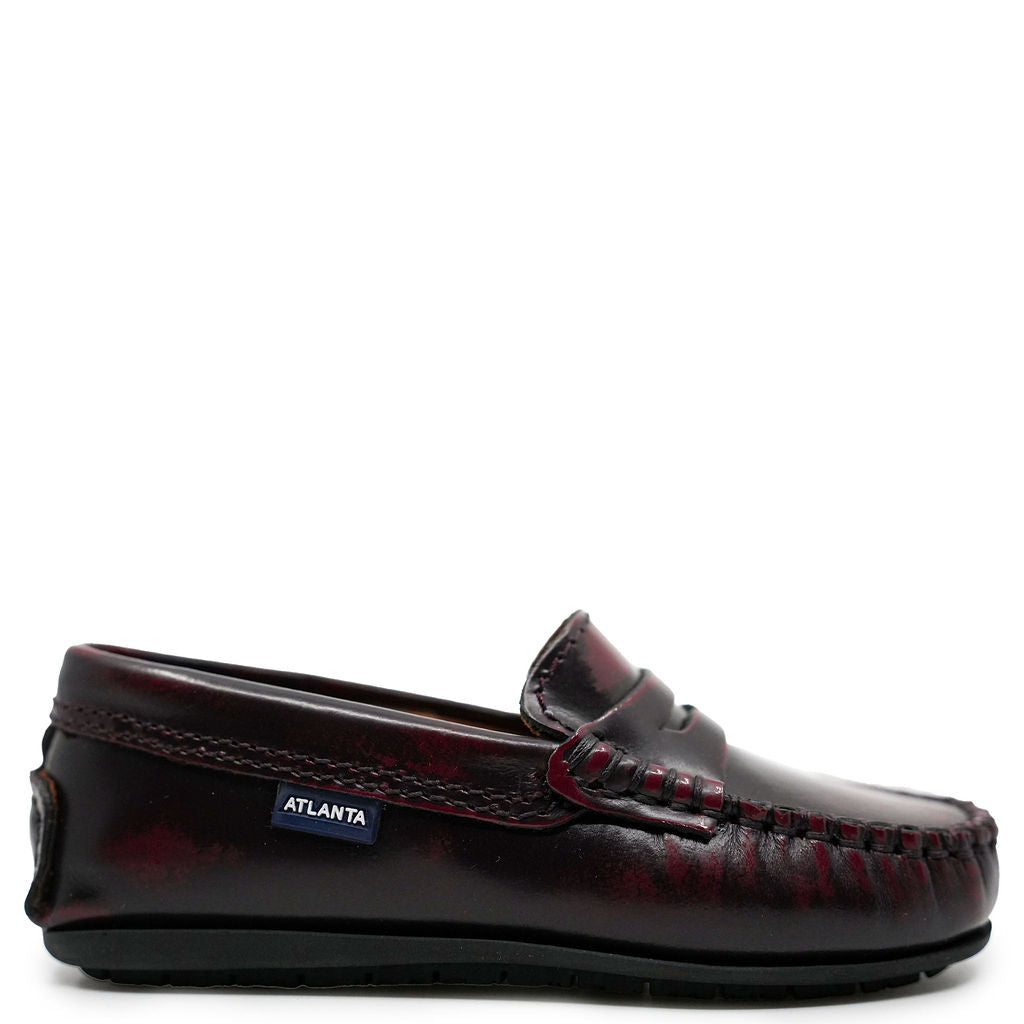 Premium Atlanta Mocassin Brushed Burgundy Penny Loafers - Classic Comfort for Men & Women - Perfect for Office, Business Casual & Formal Occasions