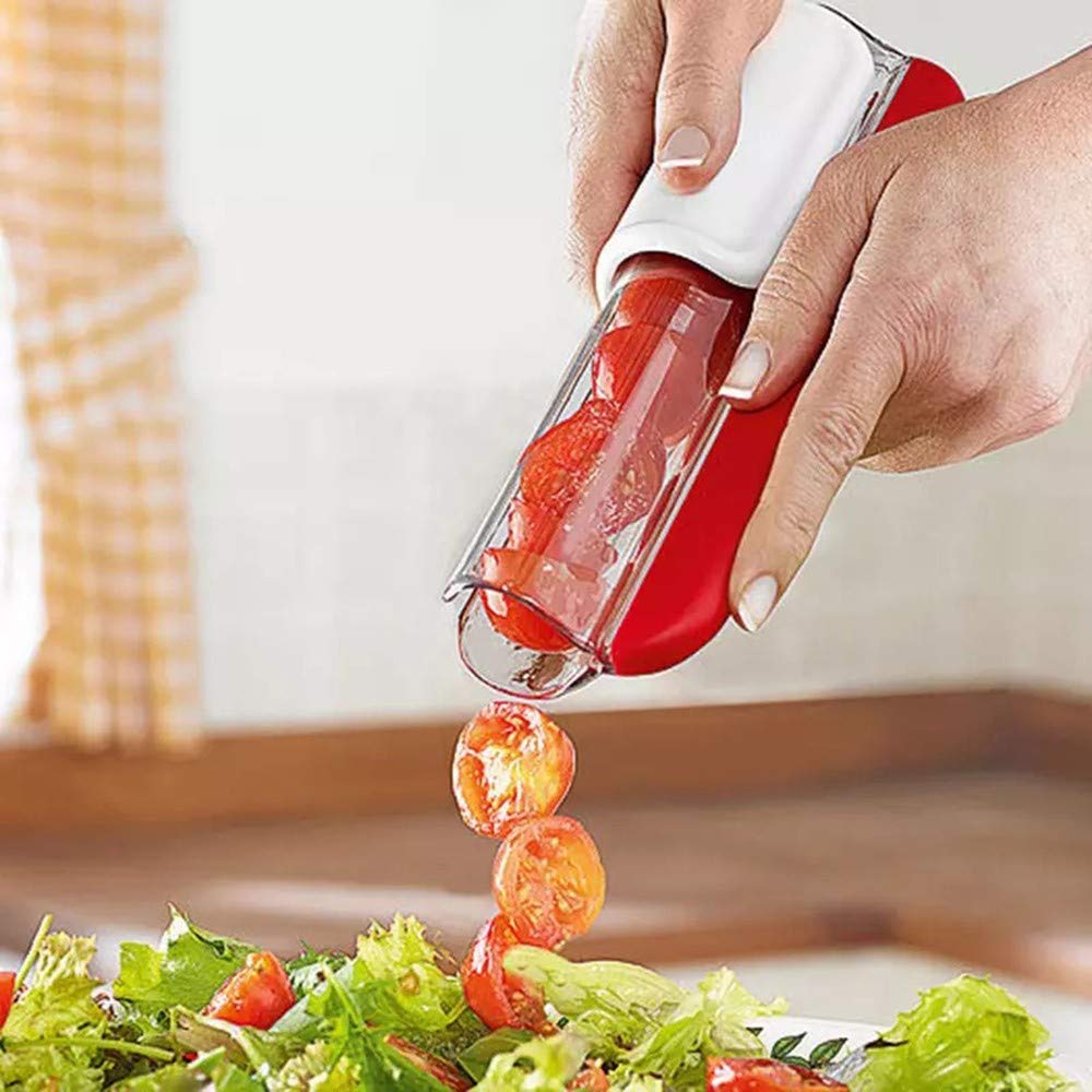 Progressive Zip Slicer for Tomatoes, Grapes & Cherry Tomatoes - Fast & Easy Kitchen Cutter for Fruits & Vegetables - Perfect for Salads, Meal Prep & Healthy Snacking