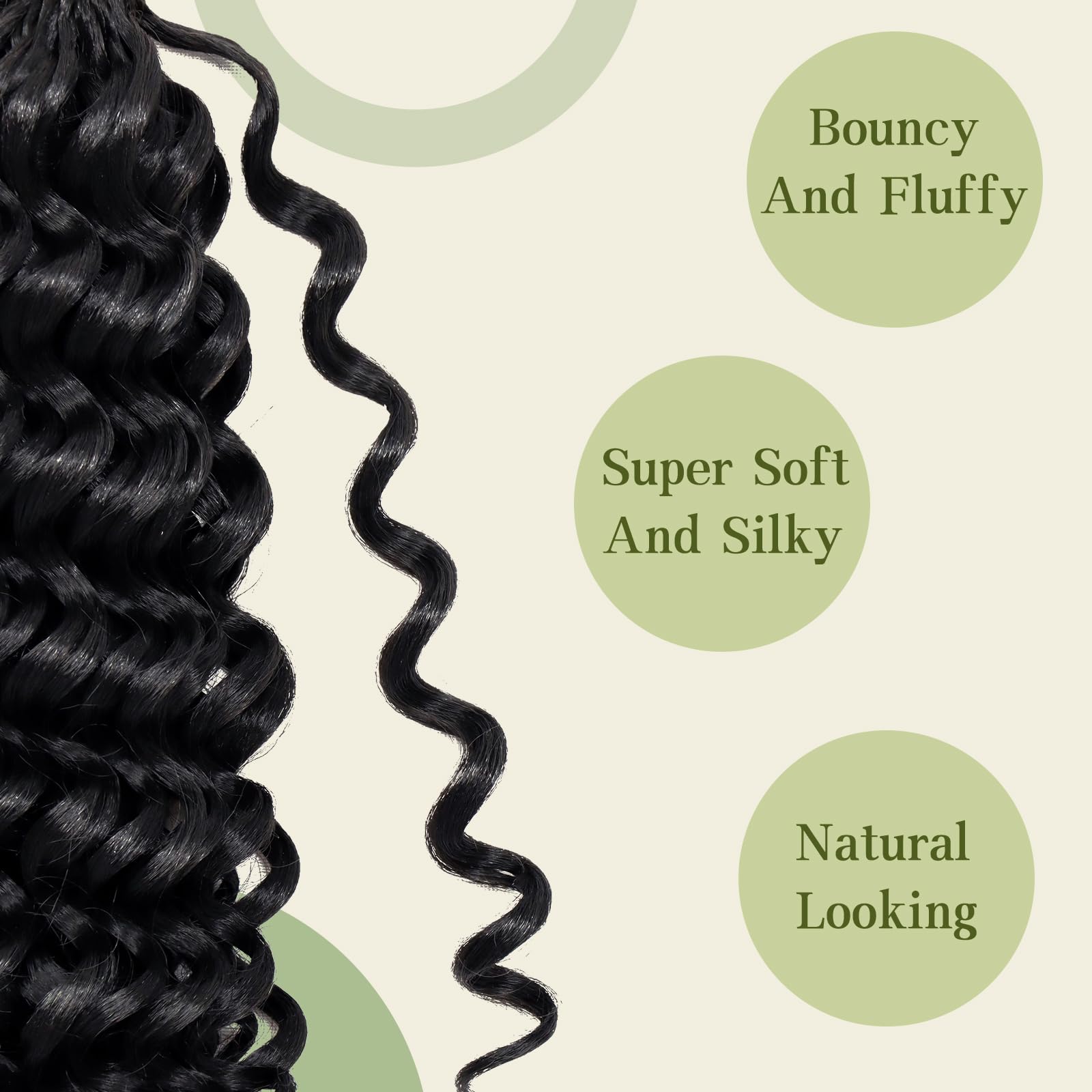 7 Packs 10 Inch Deep Ocean Water Wave Crochet Hair for Black Women - GOGO Curl Synthetic Bohemian Braiding Hair (1B, 10