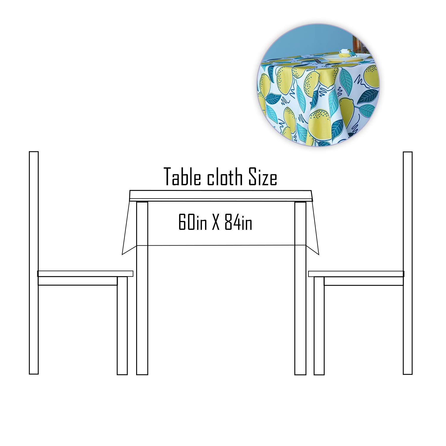 Premium Polyester Tablecloth - Easy Wash & Wipe Clean - 60
