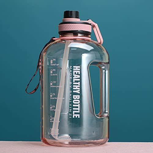 2.2L Large Capacity Sports Water Bottle with Straw - BPA Free, Leak Proof, Portable Fitness & Outdoor Water Bottle for Gym, Hiking, Running, Cycling (Pink) - Ideal for Workouts, Travel & Daily Hydration