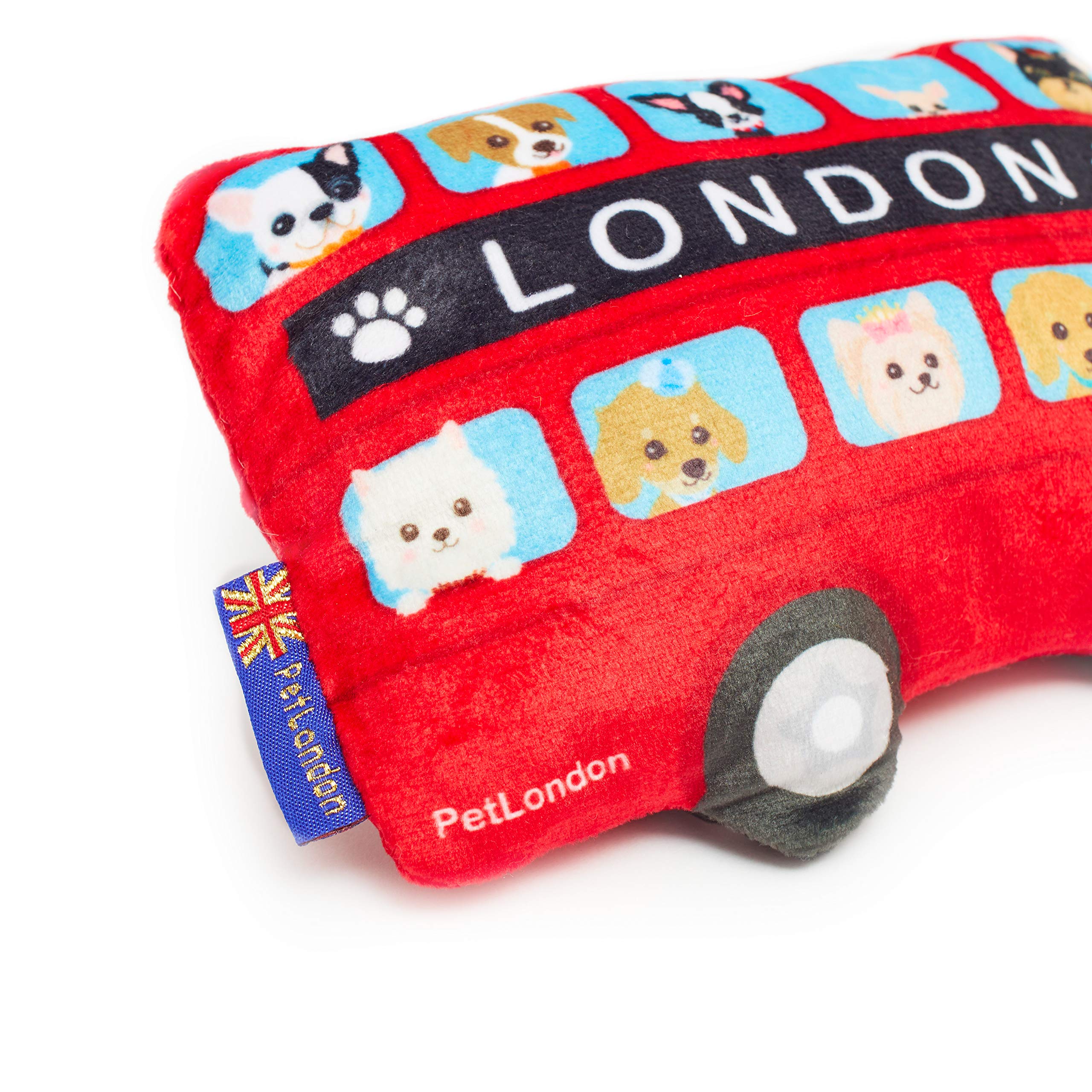 London Red Bus Dog Toy - Soft Plush British Routemaster Pet Toy (7 Inch) - Cute & Durable Chew Toy for Small & Medium Dogs - Perfect for Playtime, Training & Travel