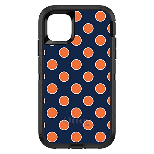 Navy Orange White Polka Dots On Black Case