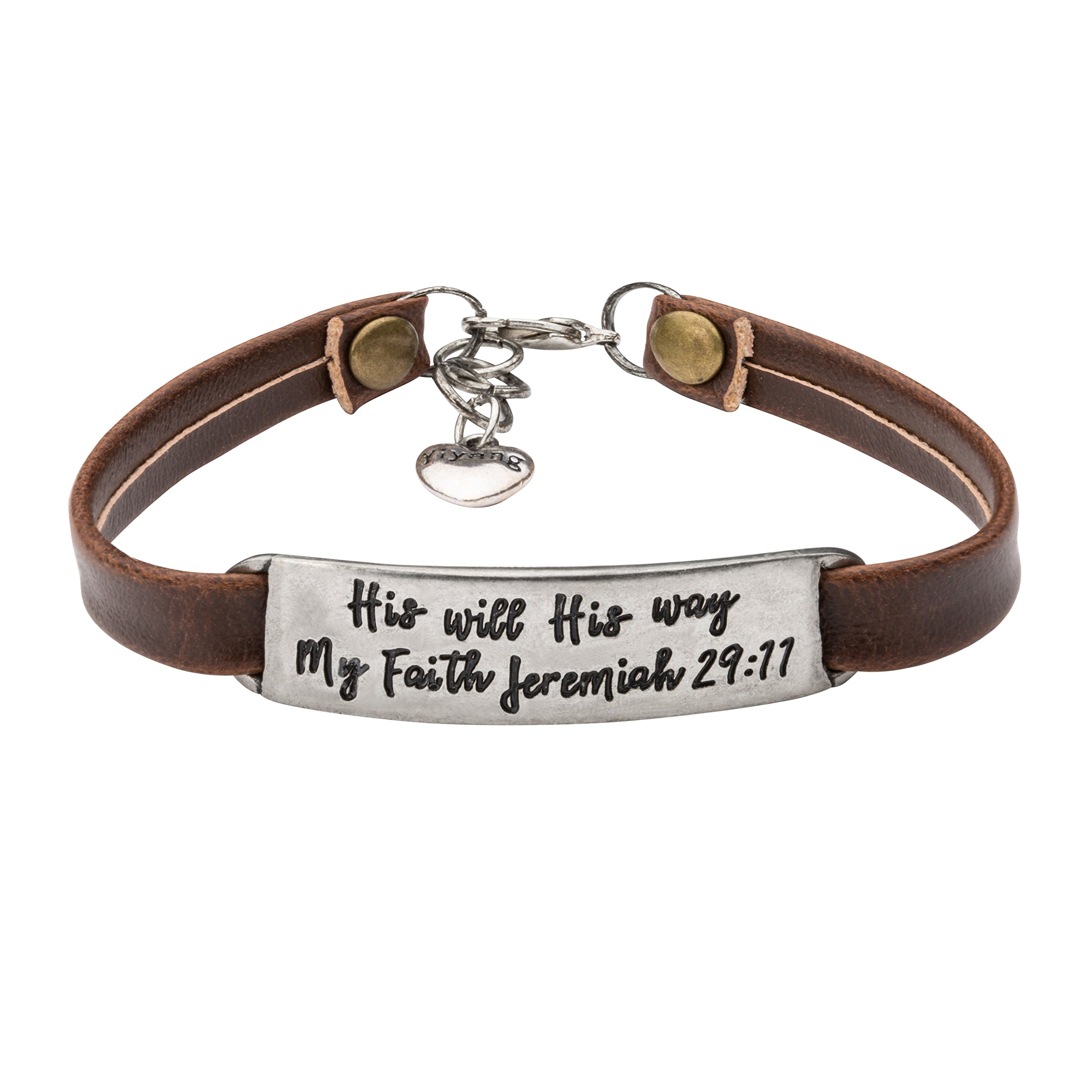 Inspirational Christian Leather Bracelet for Women & Teens - Faith Bible Verse Religious Jewelry - Perfect Gift for Christmas, Birthday & Baptism - Ideal for Church, Prayer & Daily Wear