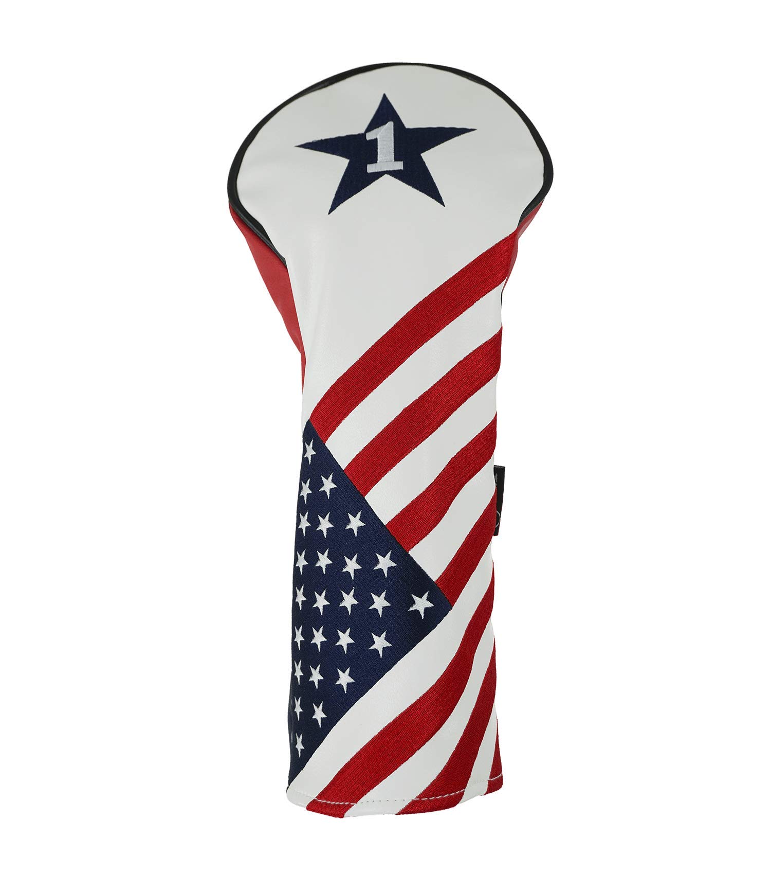 Ram Golf USA Stars and Stripes PU Leather Headcover - Driver/Wood Hybrid for Enhanced Club Protection on the Course