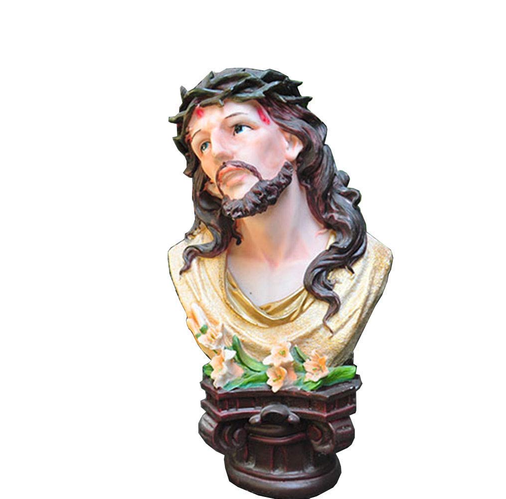 Jesus Bust Statue - Handcrafted Catholic Religious Sculpture in High-Quality Resin, Perfect for Home Altar, Church Decor, or Thoughtful Christian Gift for Christmas & Easter