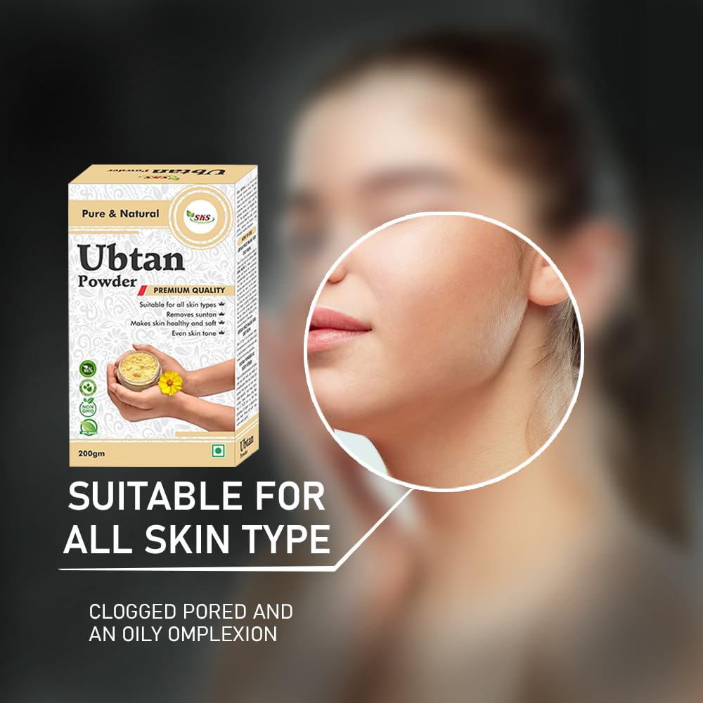 100% Natural SKS Ubtan Powder - Ancient Ayurvedic Face Pack for Glowing Skin, Oil Control & Tan Removal | Turmeric, Sandalwood, Saffron & Rose Blend | 200g | Perfect for Daily Skincare & Bridal Beauty Rituals