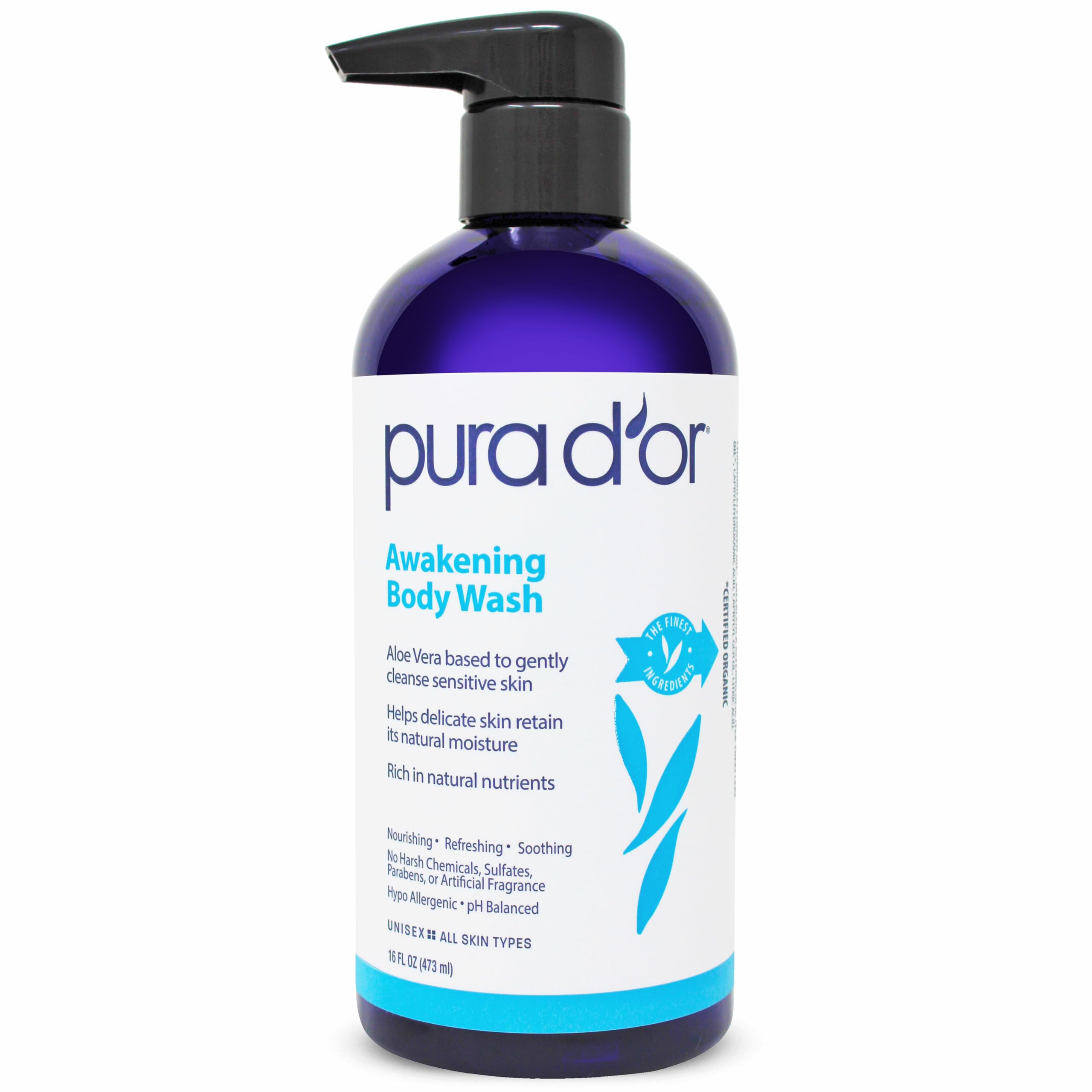 PURA D'OR Apple Cider Vinegar Thin2Thick Hair Care Set - 16oz x 2 ACV Shampoo & Conditioner + 16oz Awakening Body Wash with Aloe Vera, Chamomile, Lavender & Tea Tree Oil - Natural Hair Growth & Scalp Treatment for Thicker, Healthier Hair - Perfect for Daily Hair & Body Cleansing Routine