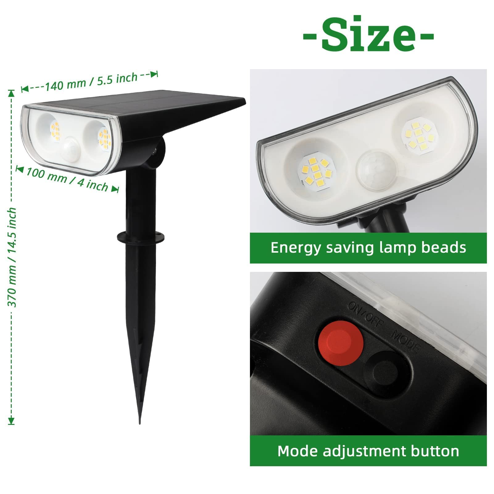 Solar Pathway Lights 16 LED Waterproof for Garden & Wall - Outdoor Solar Lighting for Pathways, Yards