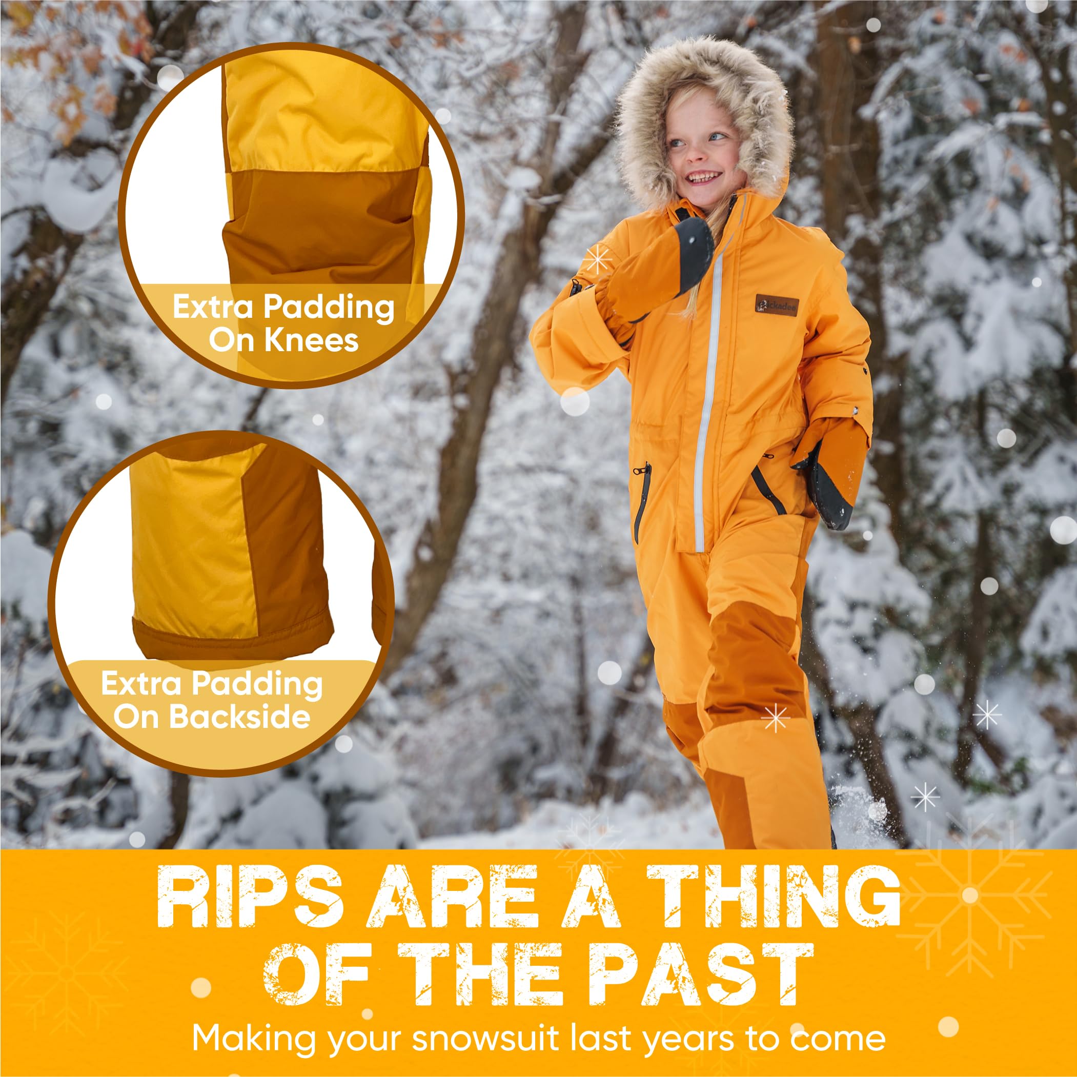 Chickadee Kids Insulated Waterproof Snowsuit - Winter One Piece Snow Suit for Boys & Girls - Perfect for Snow Play, Sledding & Outdoor Winter Activities