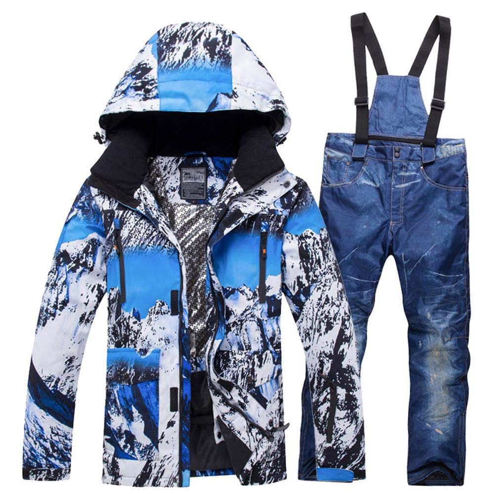 Men's Winter Ski Suit - Windproof & Waterproof Snowboard Jacket and Pants Set for Skiing, Snowboarding & Outdoor Winter Sports