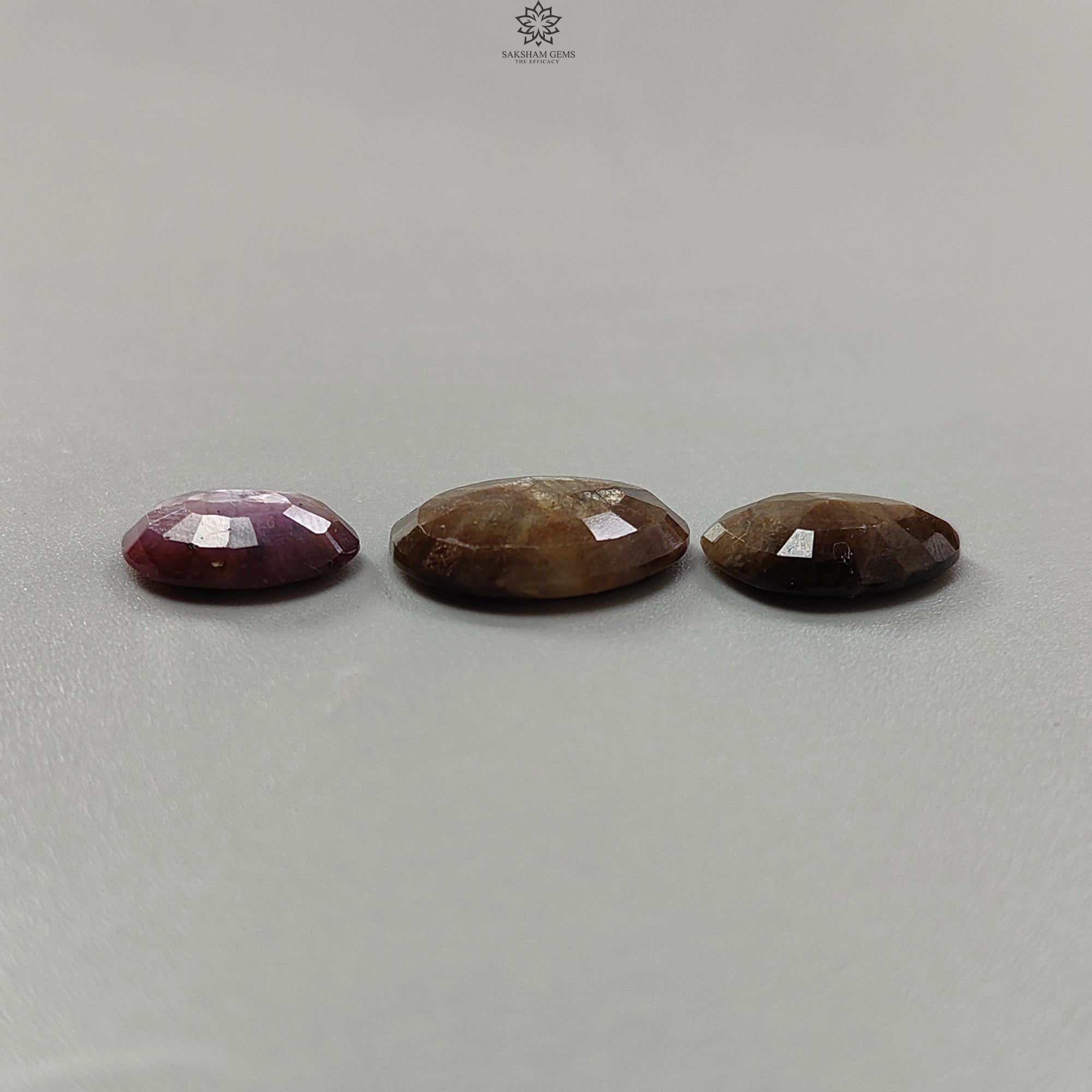 Natural Untreated Golden Brown Chocolate & Pink Sapphire Gemstone Set - 22.10cts Faceted Cut Fancy Shape (13x9mm & 17x13mm, 3pcs) - Perfect for Jewelry Making, Engagement Rings & Unique Gift Ideas