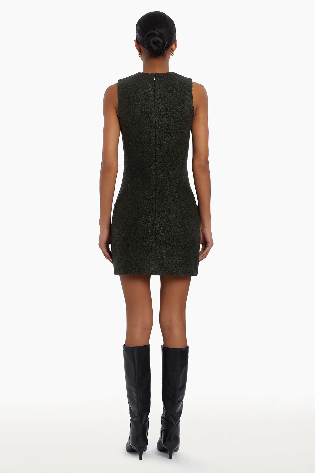 Delia Dress for Women - Elegant Dark Green Flowy Midi Dress for Casual Wear, Office, and Special Occasions