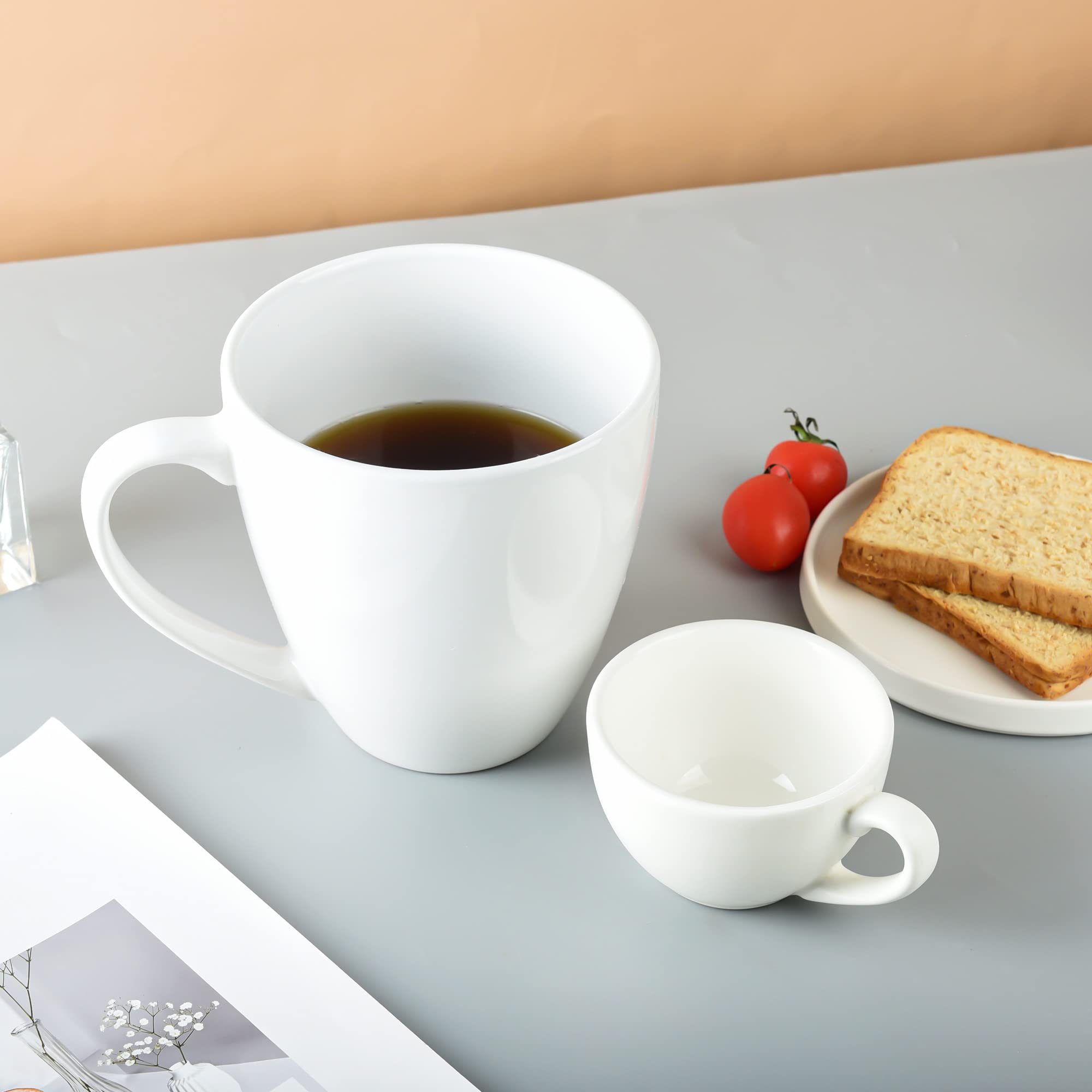 39oz Large Ceramic Coffee Mug - Extra Big Capacity Tea Cup for Office & Home - Perfect for Coffee, Tea, Soup, Cereal & Salad - Durable Handle - White - Ideal for Breakfast, Work Desk & Relaxing Moments