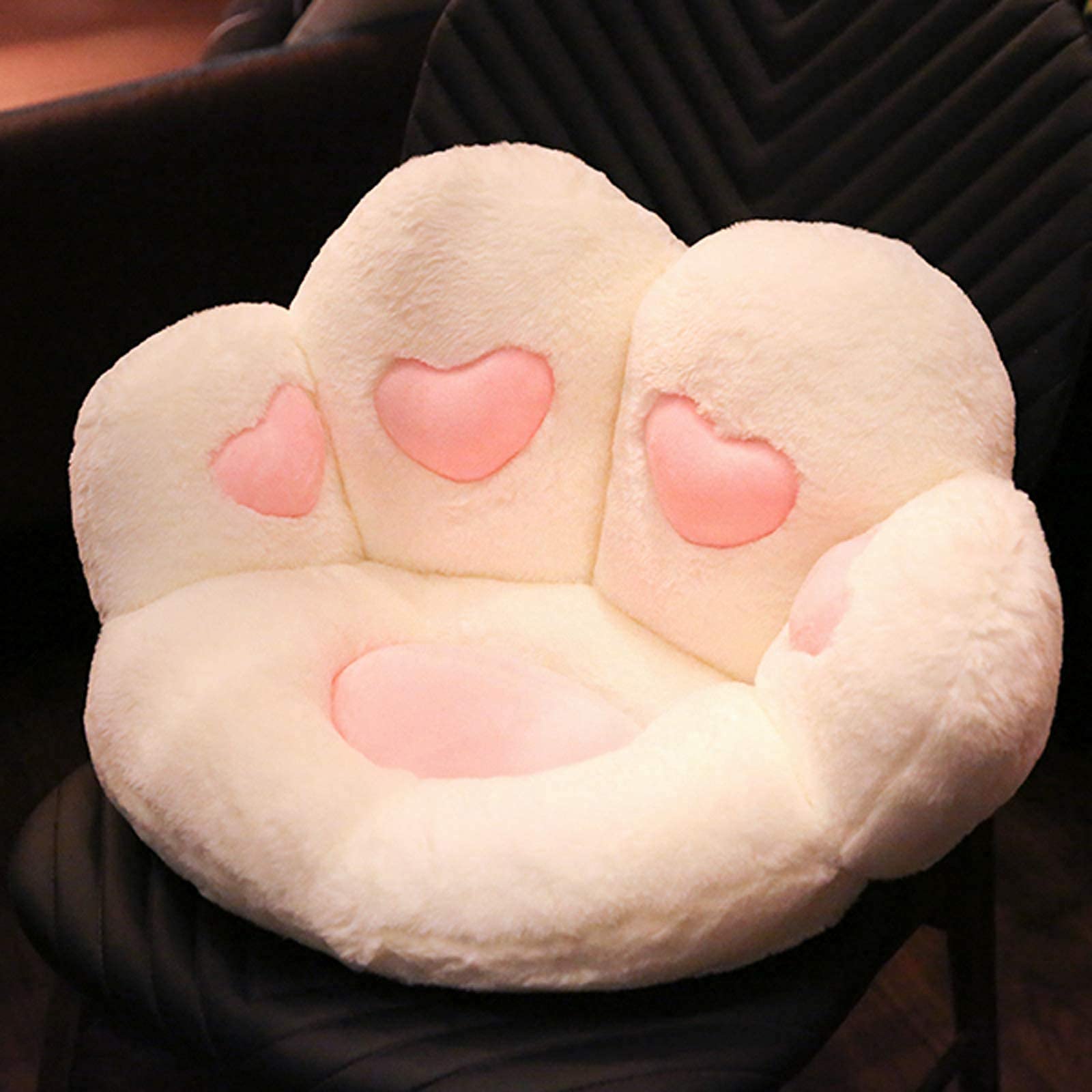 Premium Cotton Square Chair Cushion - Soft Fleece Seat Pad for Office Chairs & Wheelchairs (Cream Color) - Ergonomic Support for Home, Office & Car Use