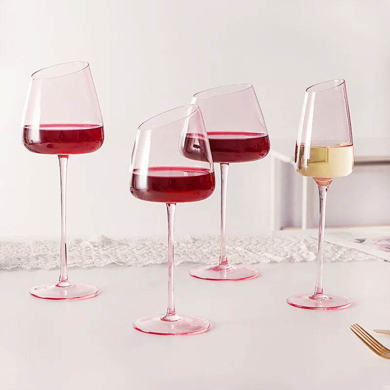 Elegant Flamingo Pink Glass Flute & Goblet Set - Perfect for Champagne, Cocktails, and Wedding Toasts - Ideal for Parties, Celebrations, and Special Occasions