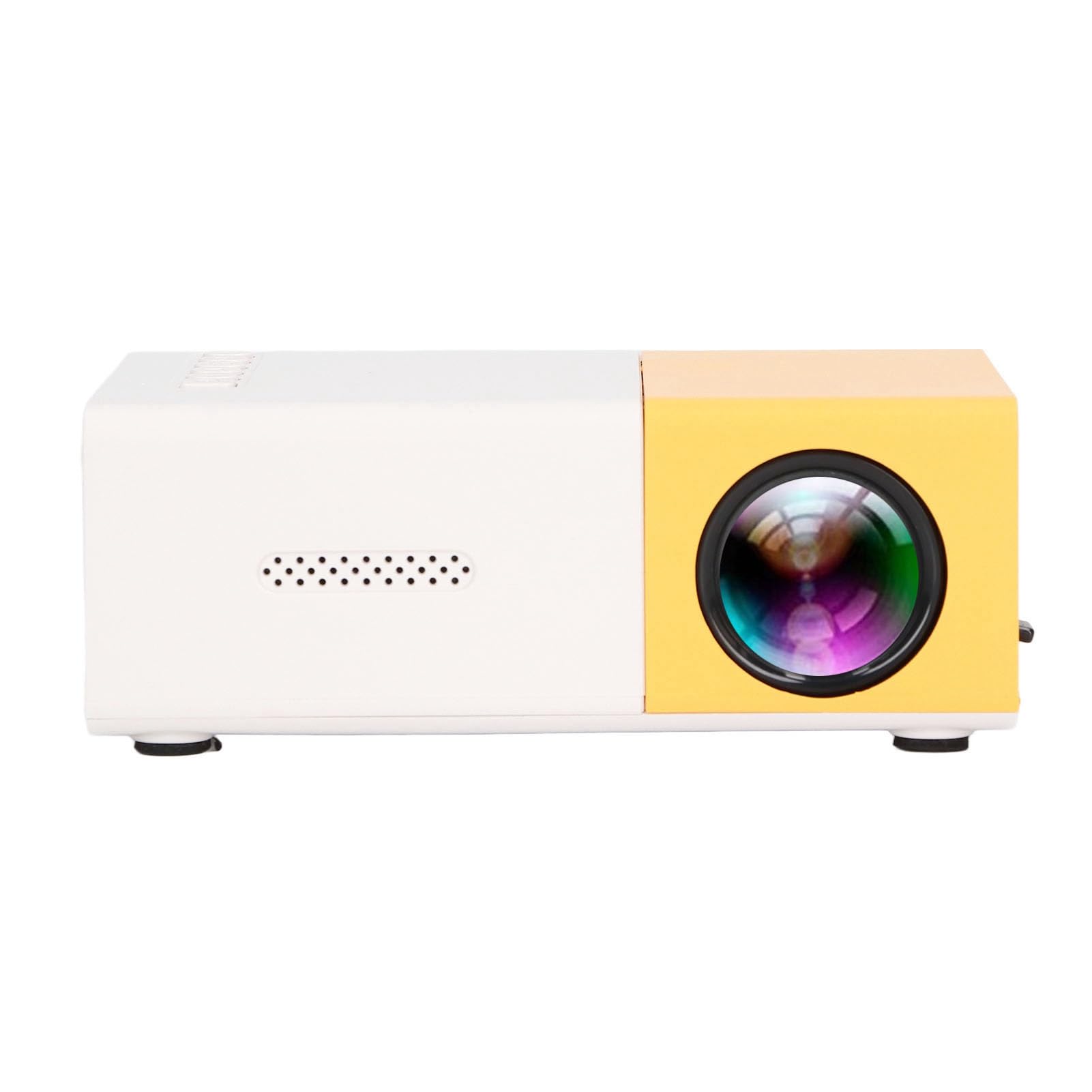 RajoNN Mini HD Projector - 1080P Support, 800:1 Contrast Ratio, Built-in Speaker, 23 Languages, Compact Portable Projector for Home Theater, Bedroom Movie Nights, and Indoor Entertainment (UK Plug)