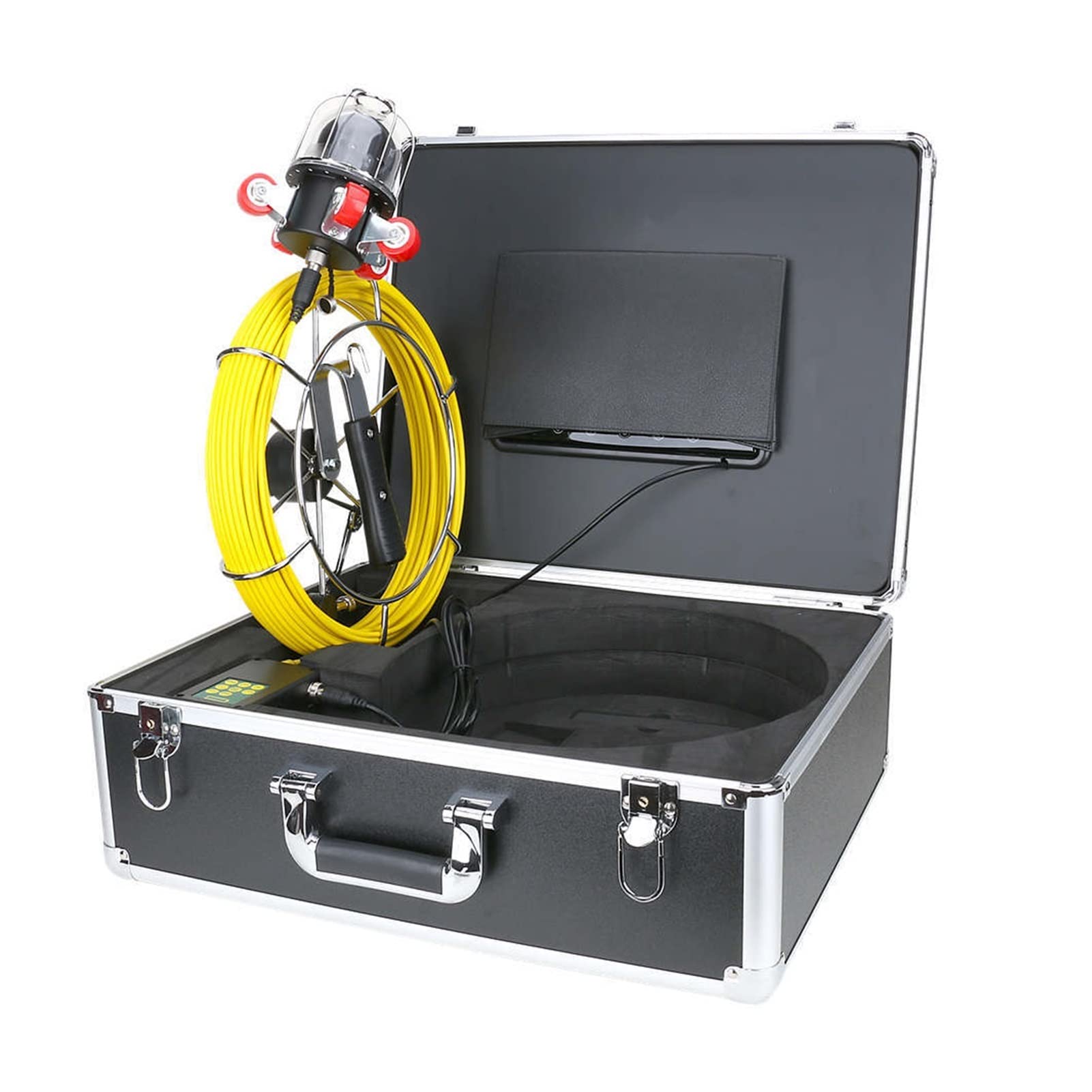 9 Inch Industrial Endoscope with 360° Rotating Camera - 30M Waterproof Pipe Inspection Camera for Drain, Sewer & Pipeline - Detachable Snake Camera with Carrying Case | Perfect for Plumbing, HVAC & Automotive Repairs